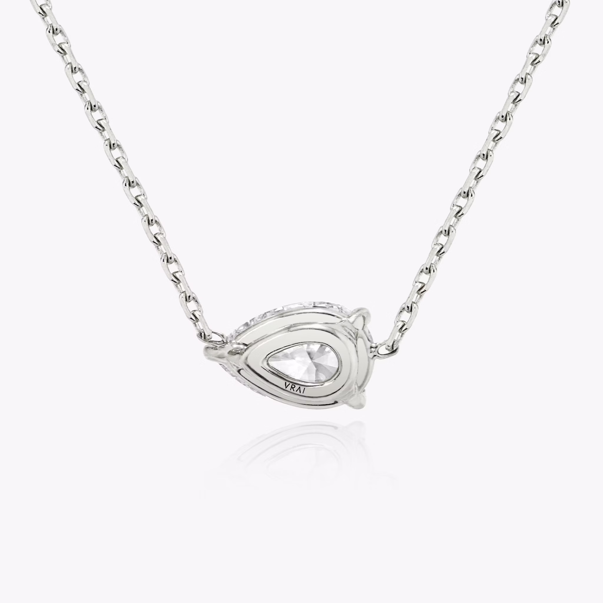 VRAI Solitaire Necklace | Pear | 14k | White Gold | diamondColor: near-colorless | caratWeight: 0.75ct