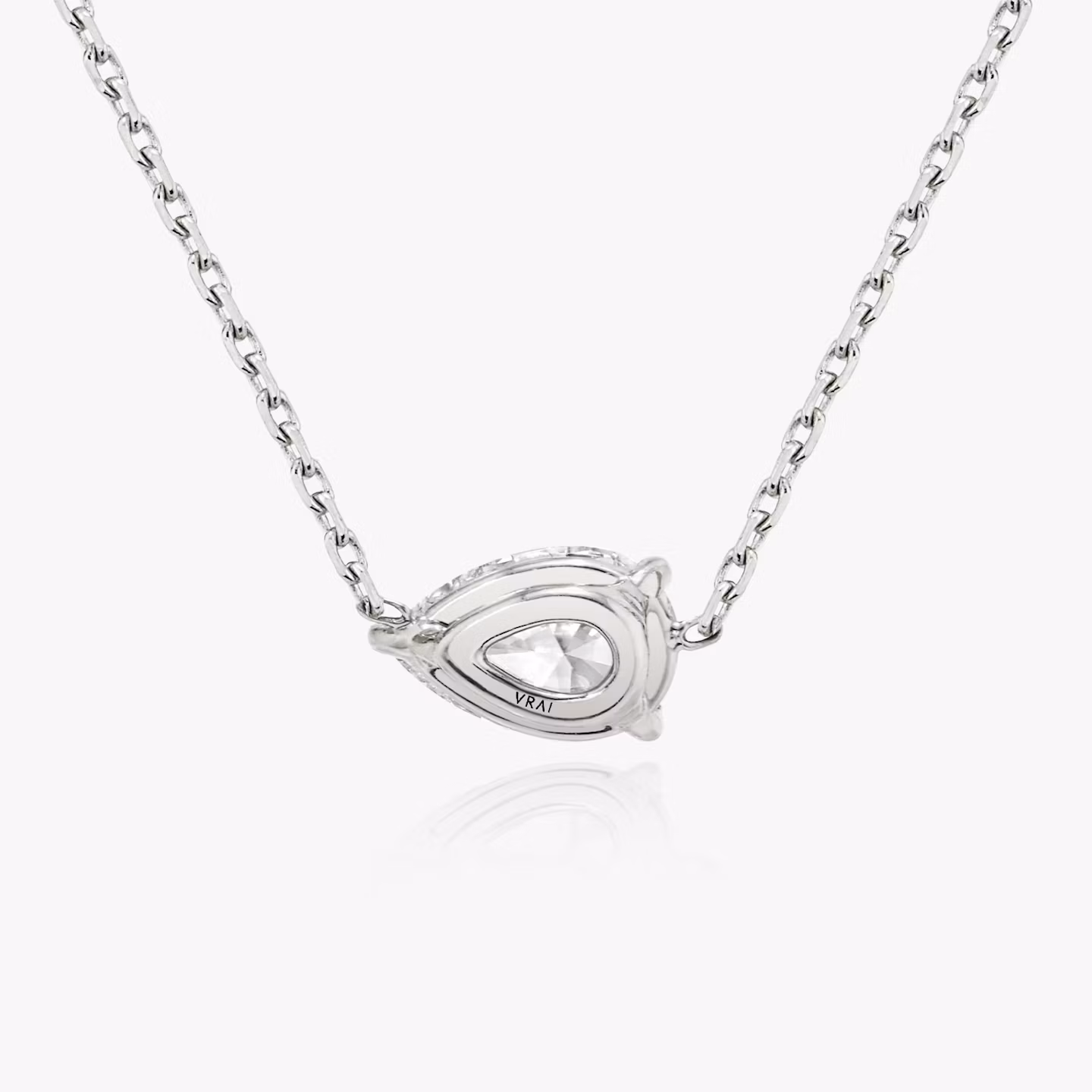 VRAI Solitaire Necklace | Pear | 14k | White Gold | diamondColor: near-colorless | caratWeight: 0.25ct