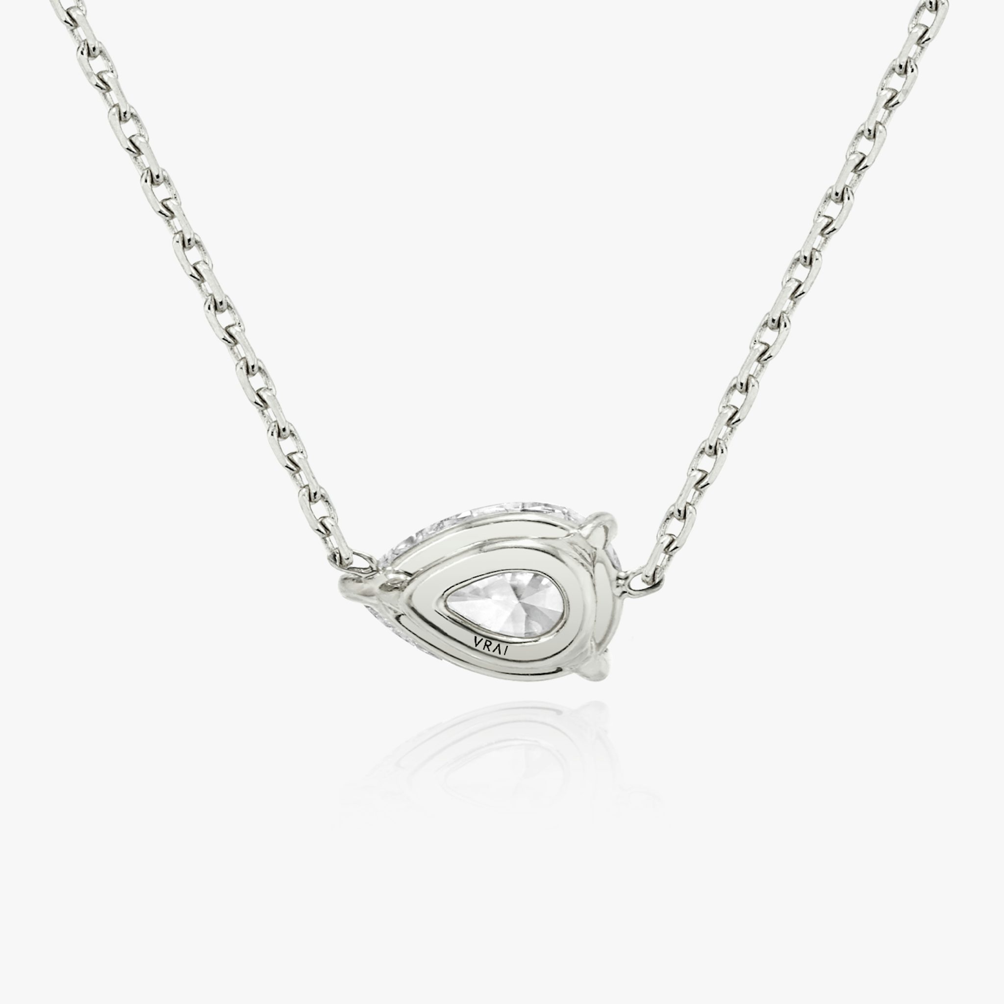 VRAI Solitaire Necklace | Pear | 14k | White Gold | diamondColor: near-colorless | caratWeight: 0.75ct