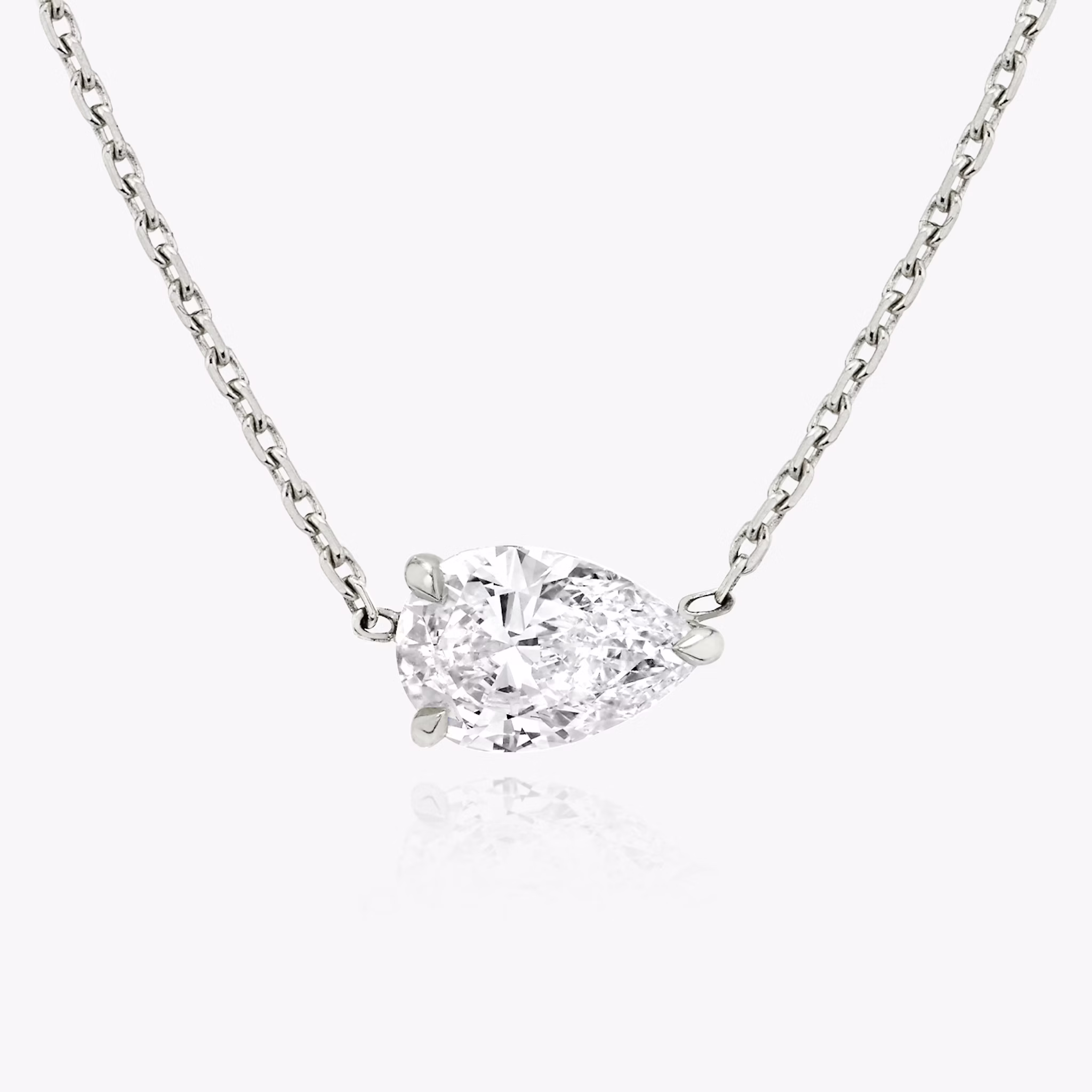 VRAI Solitaire Necklace | Pear | 14k | White Gold | diamondColor: near-colorless | caratWeight: 0.75ct