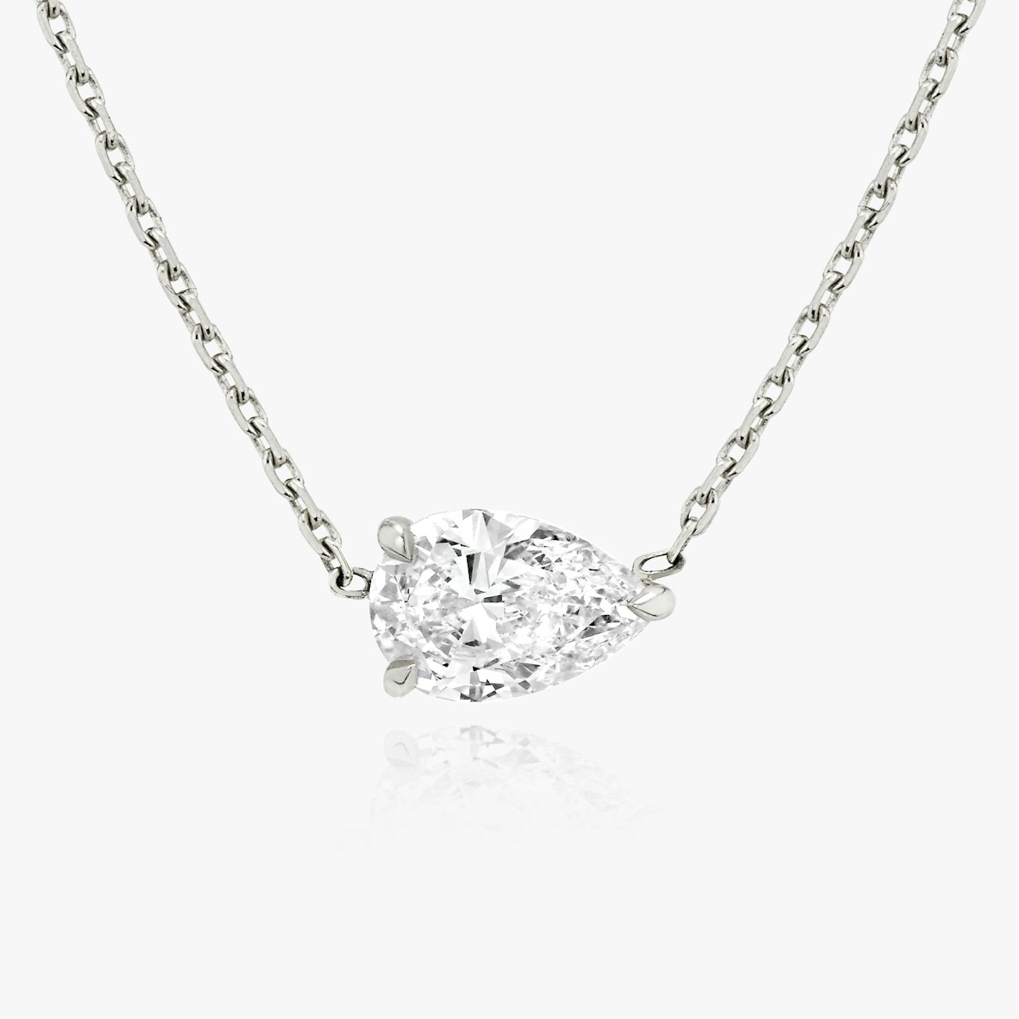 VRAI Solitaire Necklace | Pear | 14k | White Gold | diamondColor: near-colorless | caratWeight: 0.25ct