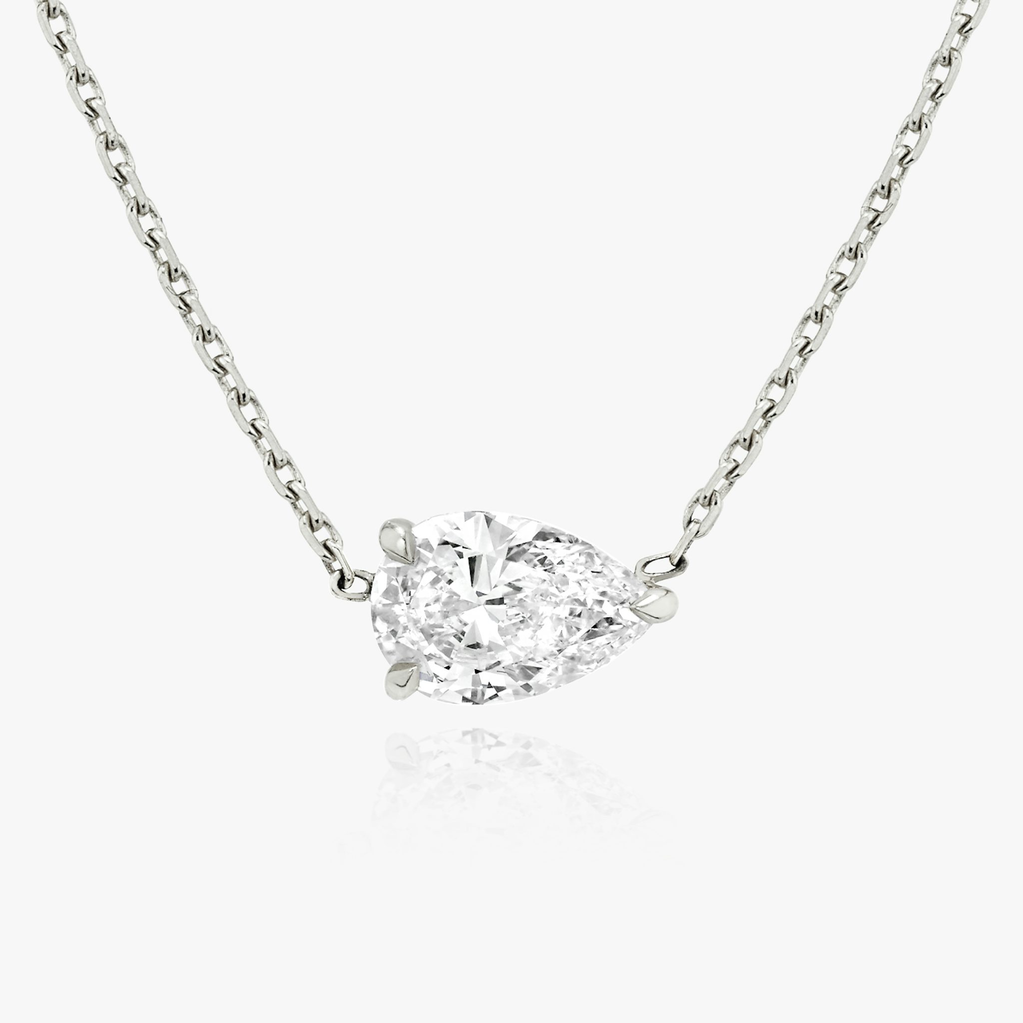 VRAI Solitaire Necklace | Pear | 14k | White Gold | diamondColor: near-colorless | caratWeight: 0.75ct