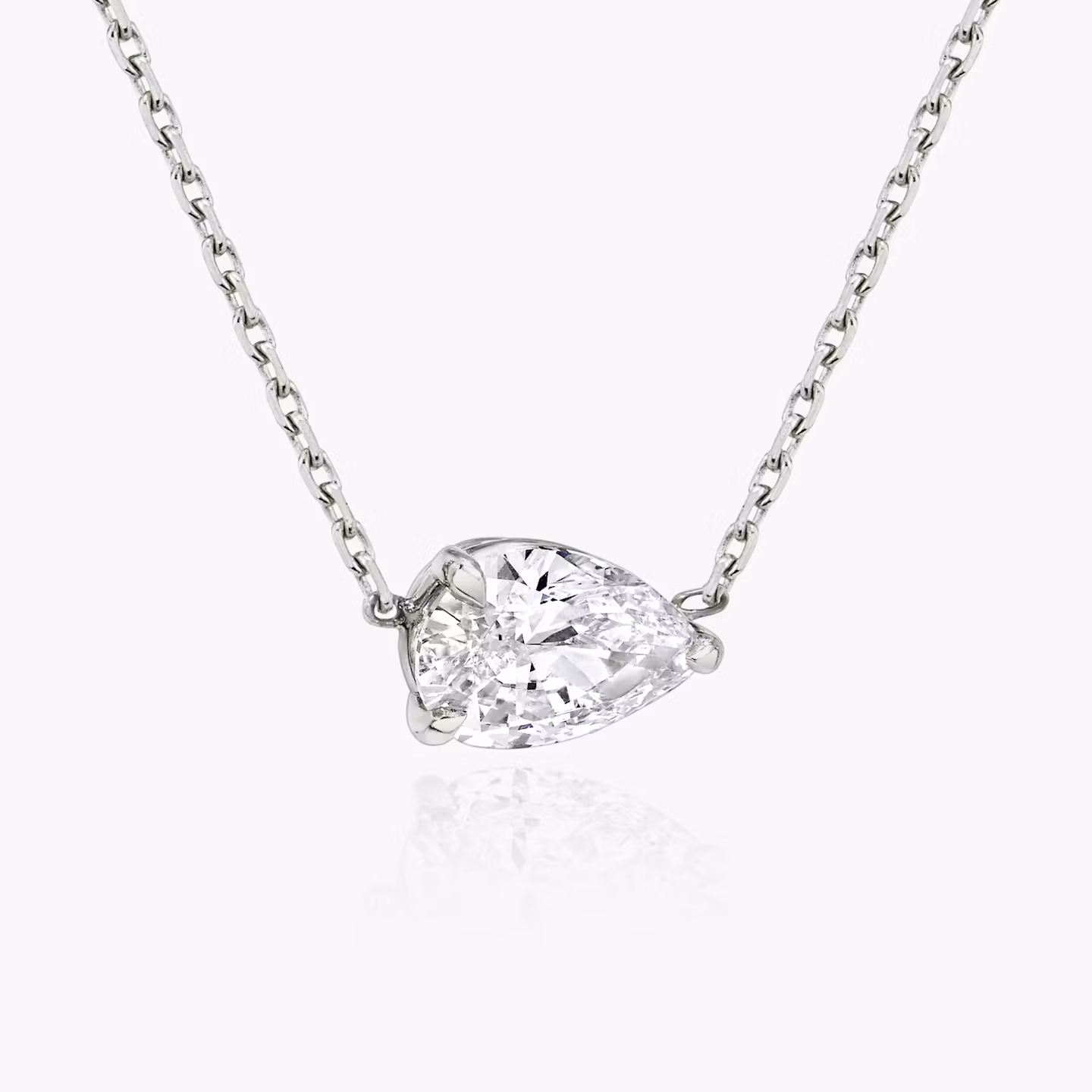 VRAI Solitaire Necklace | Pear | 14k | White Gold | diamondColor: near-colorless | caratWeight: 0.25ct