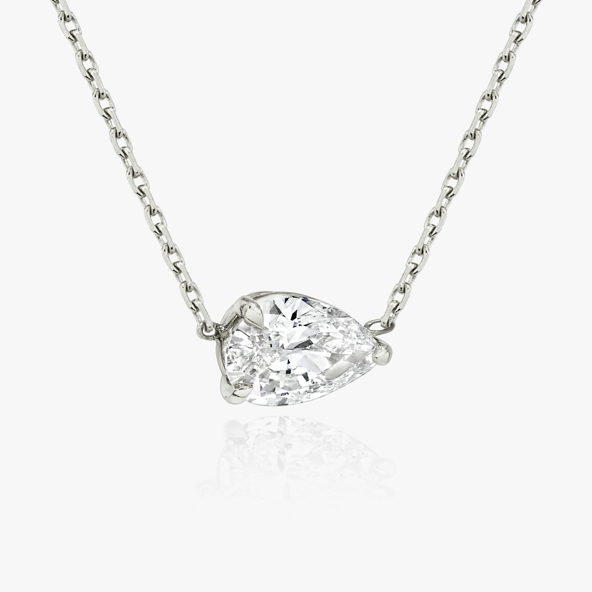 VRAI Solitaire Necklace | Pear | 14k | White Gold | diamondColor: near-colorless | caratWeight: 0.75ct