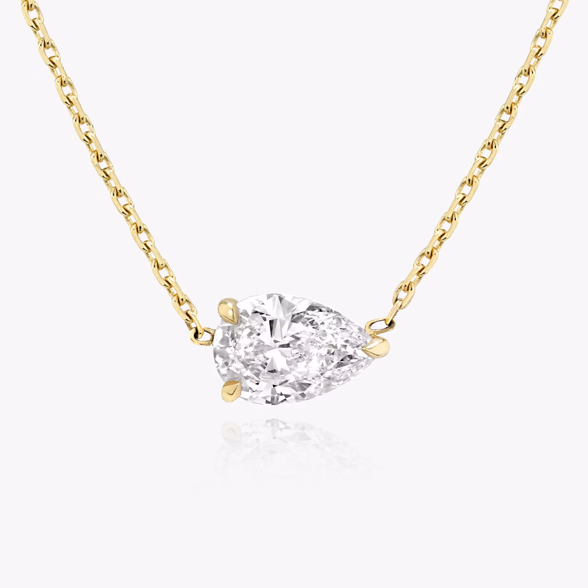 VRAI Solitaire Necklace | Pear | 14k | Yellow Gold | diamondColor: near-colorless | caratWeight: 0.25ct