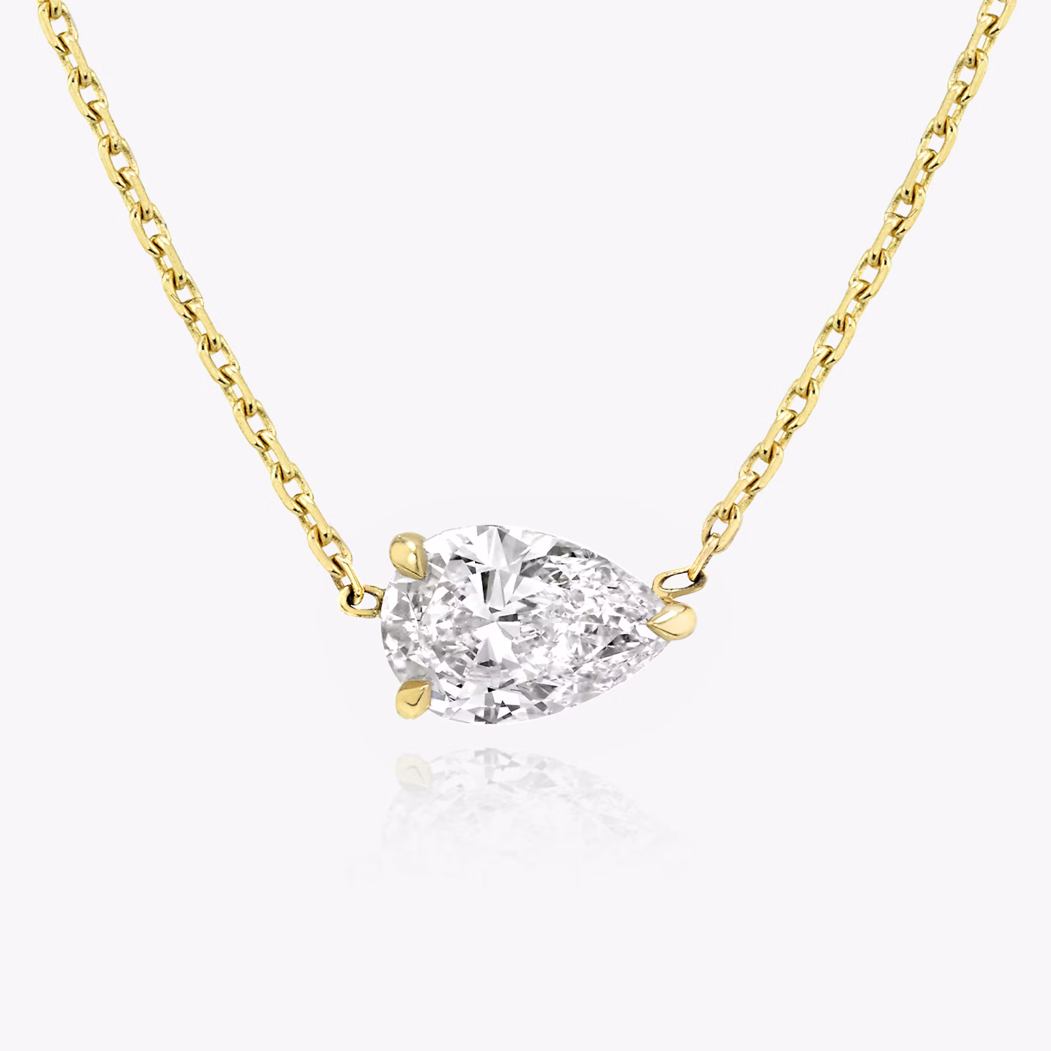 VRAI Solitaire Necklace Pear | Yellow Gold