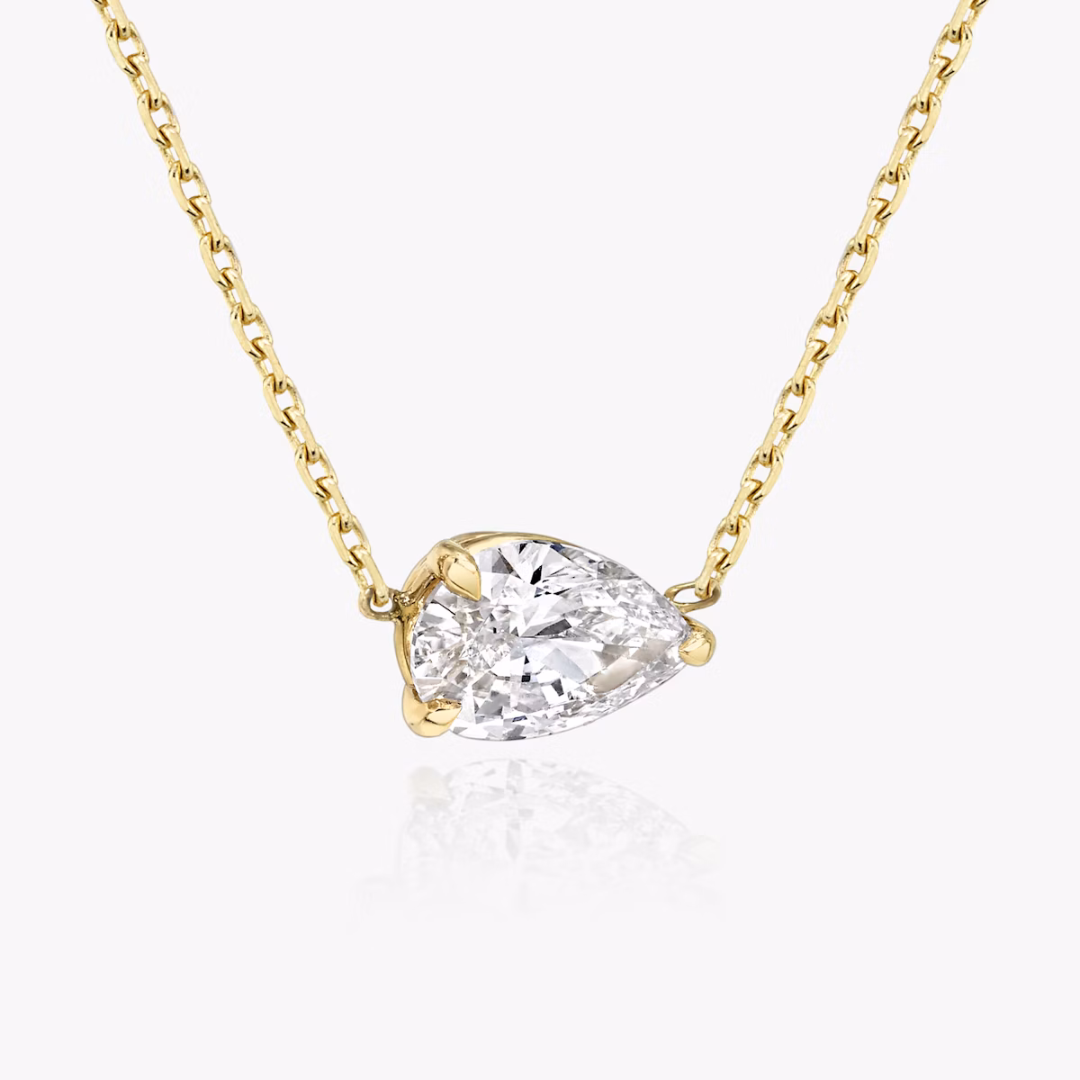 VRAI Solitaire Necklace | Pear | 14k | Yellow Gold | diamondColor: near-colorless | caratWeight: 0.25ct