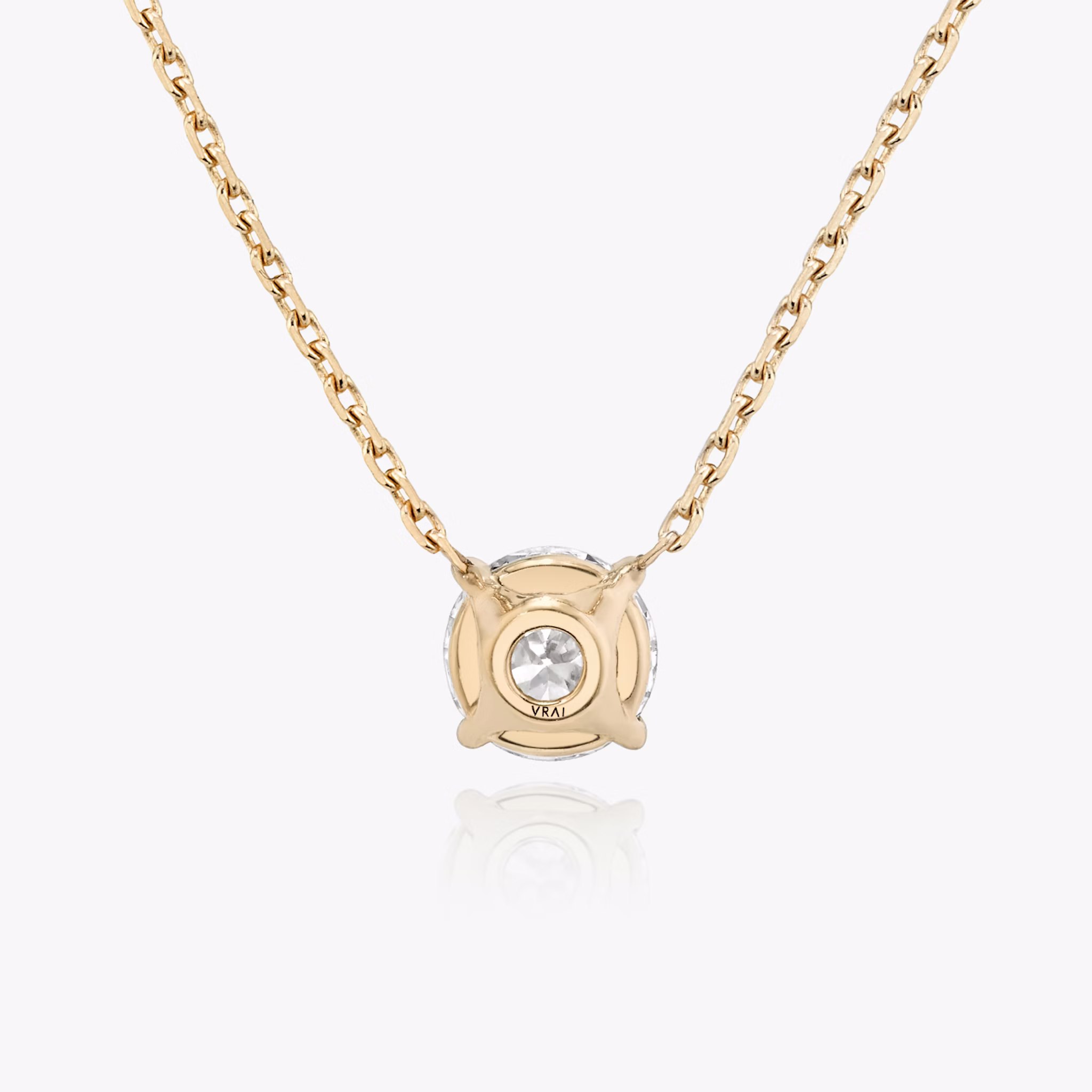 VRAI Solitär Halskette | Rund | 14k | Roségold | diamondColor: colorless | caratWeight: 2ct