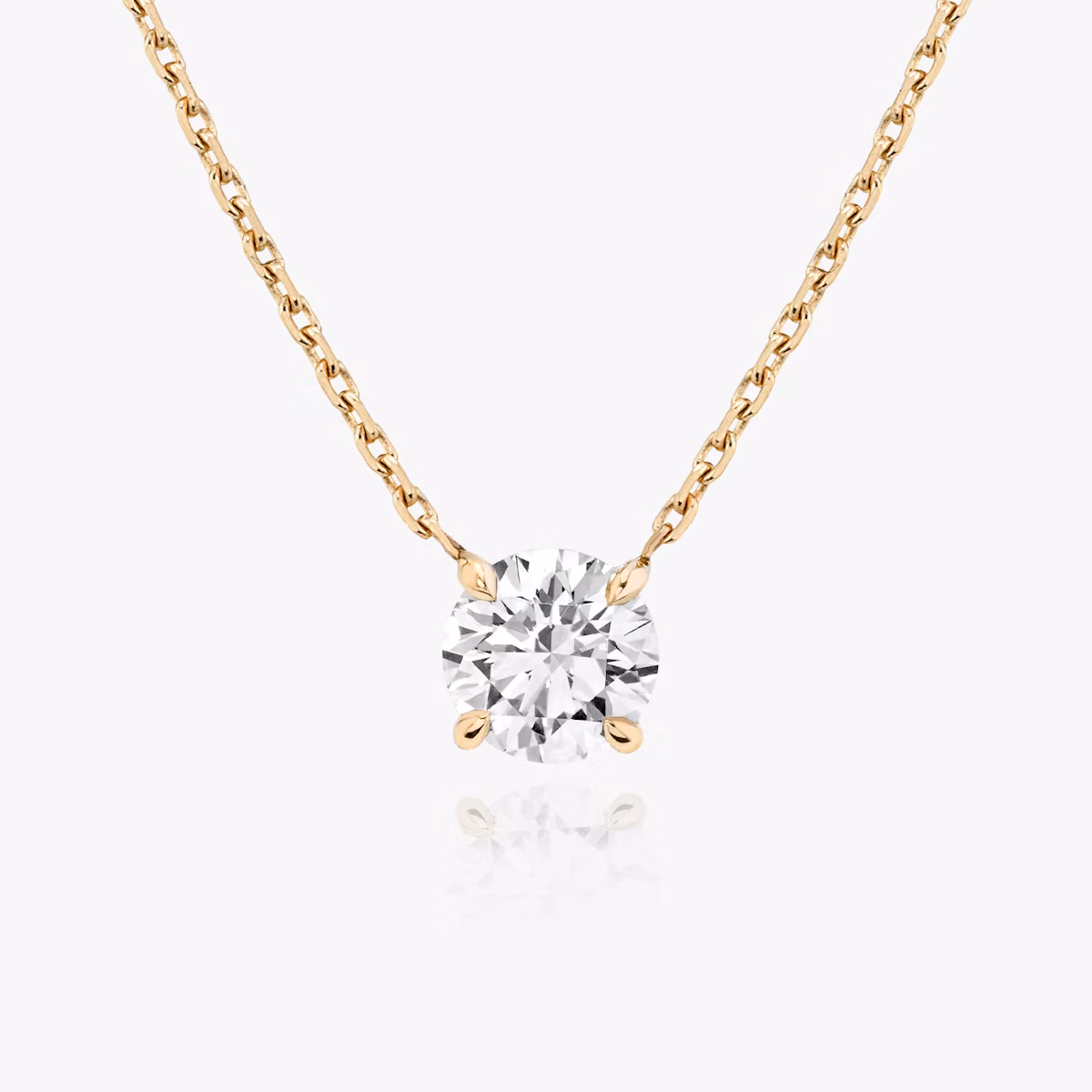 VRAI Solitaire Necklace | Round Brilliant | 14k | Rose Gold | diamondColor: near-colorless | caratWeight: 0.75ct