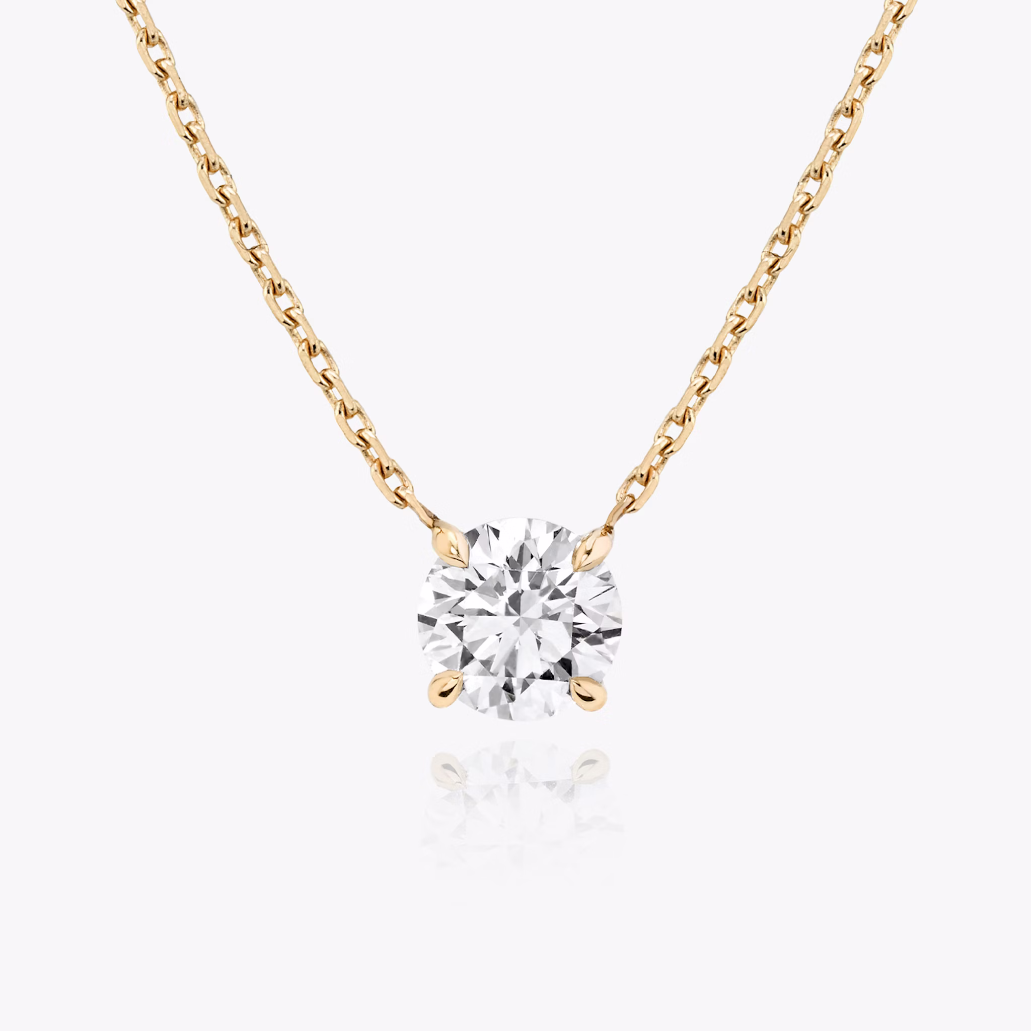 VRAI Solitär Halskette | Rund | 14k | Roségold | diamondColor: colorless | caratWeight: 2ct