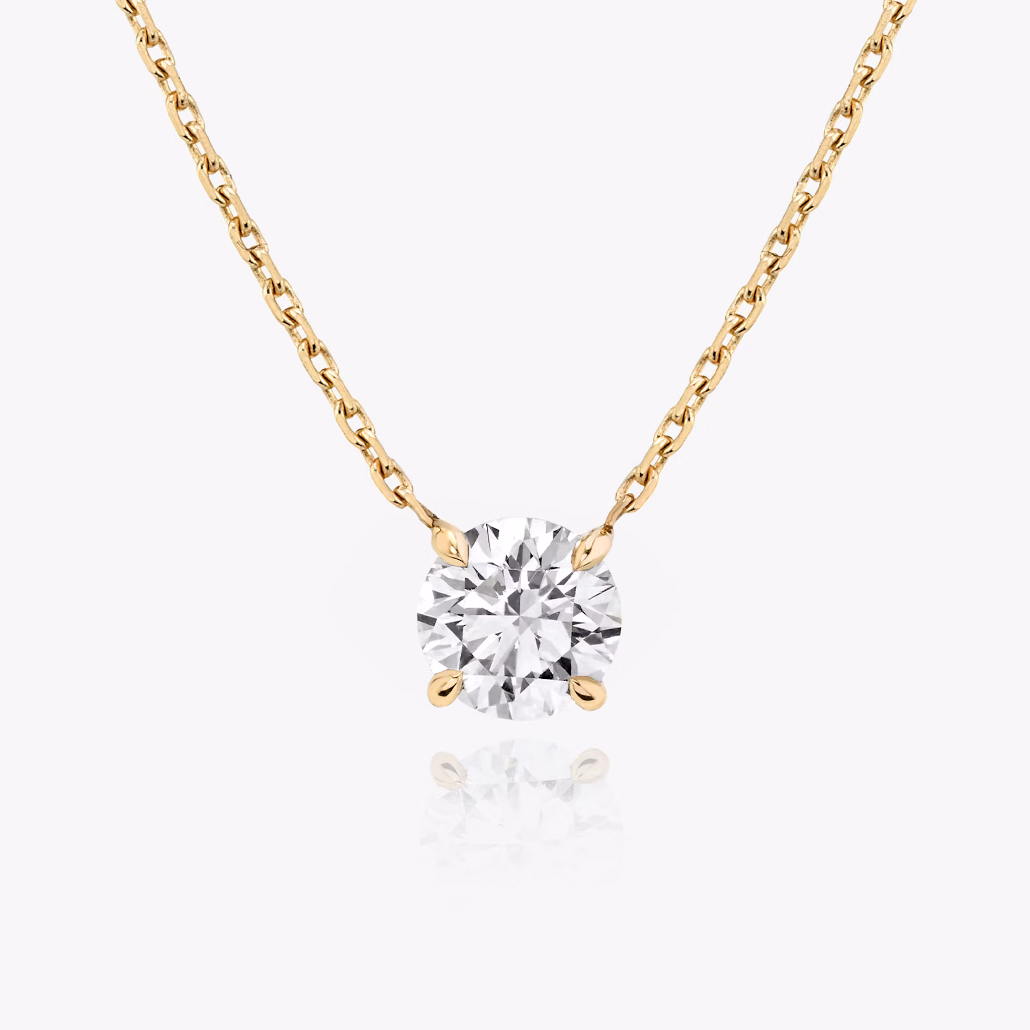 VRAI Solitaire Necklace Round Brilliant | Rose Gold