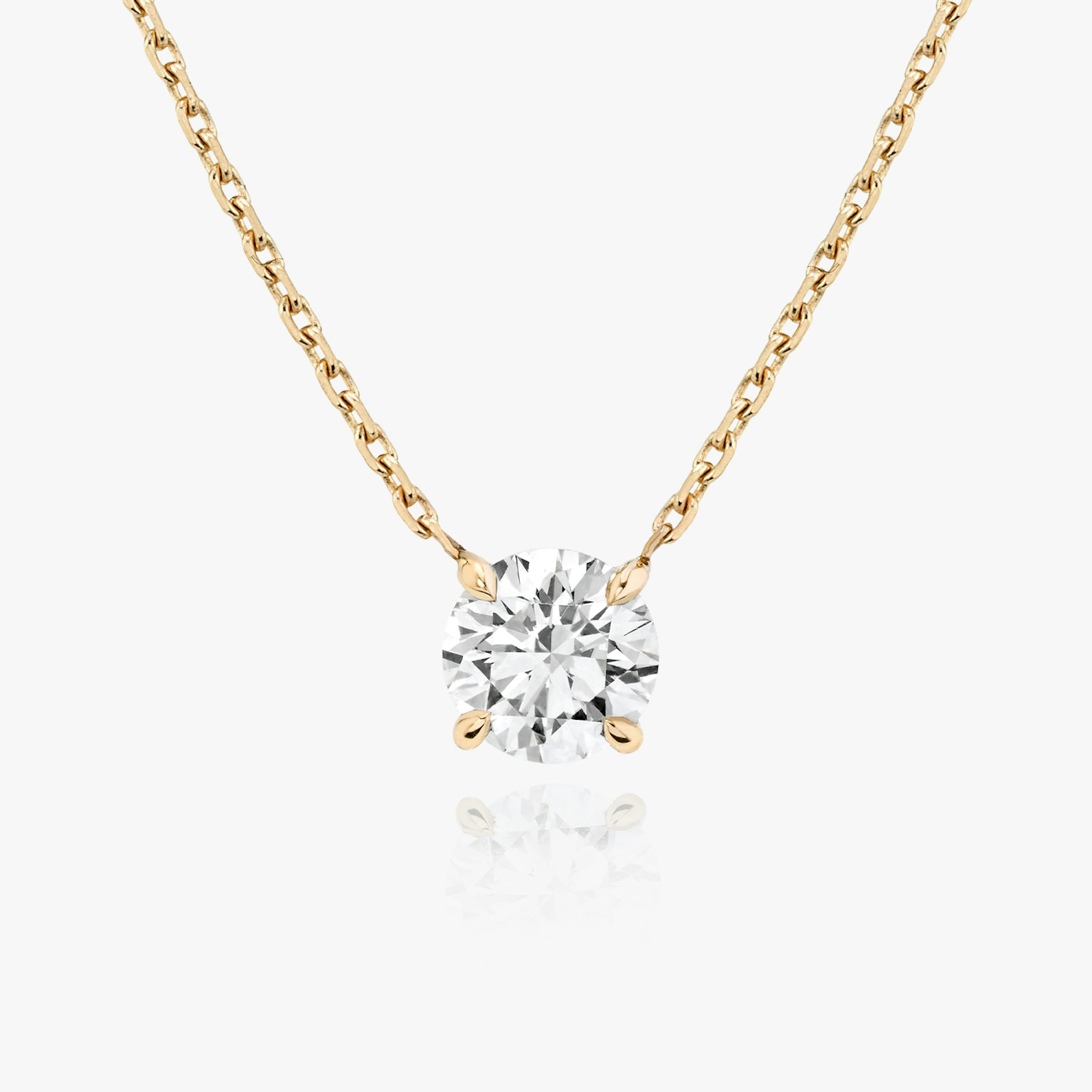VRAI Solitär Halskette | Rund | 14k | Roségold | diamondColor: colorless | caratWeight: 2ct