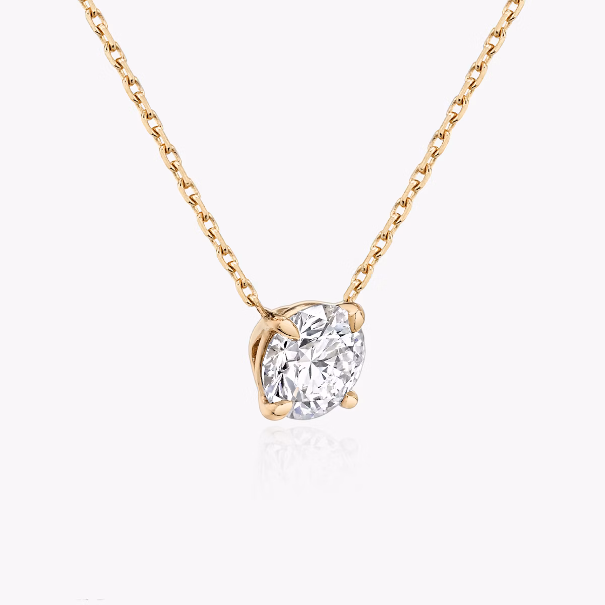 VRAI Solitaire Necklace | Round Brilliant | 14k | Rose Gold | diamondColor: near-colorless | caratWeight: 0.75ct