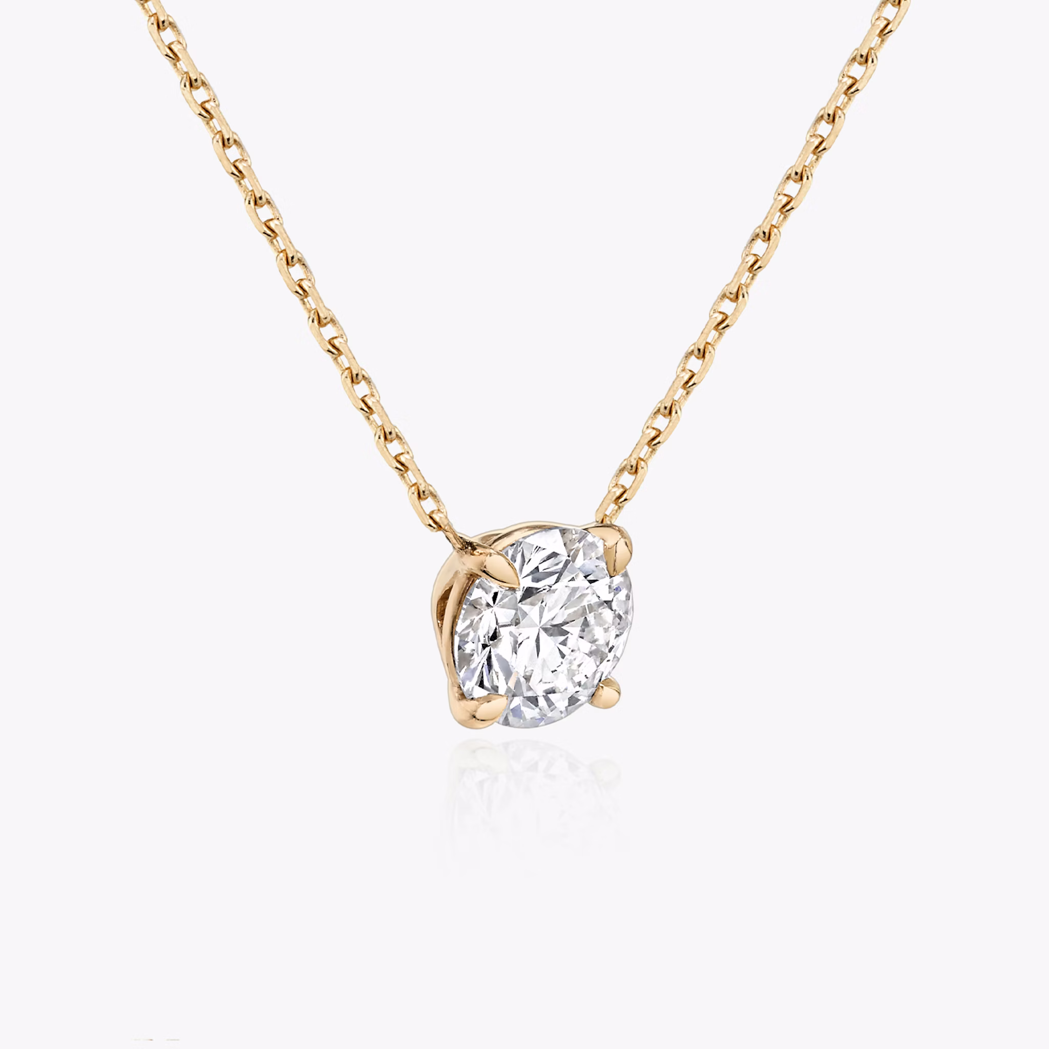 VRAI Solitär Halskette | Rund | 14k | Roségold | diamondColor: colorless | caratWeight: 2ct