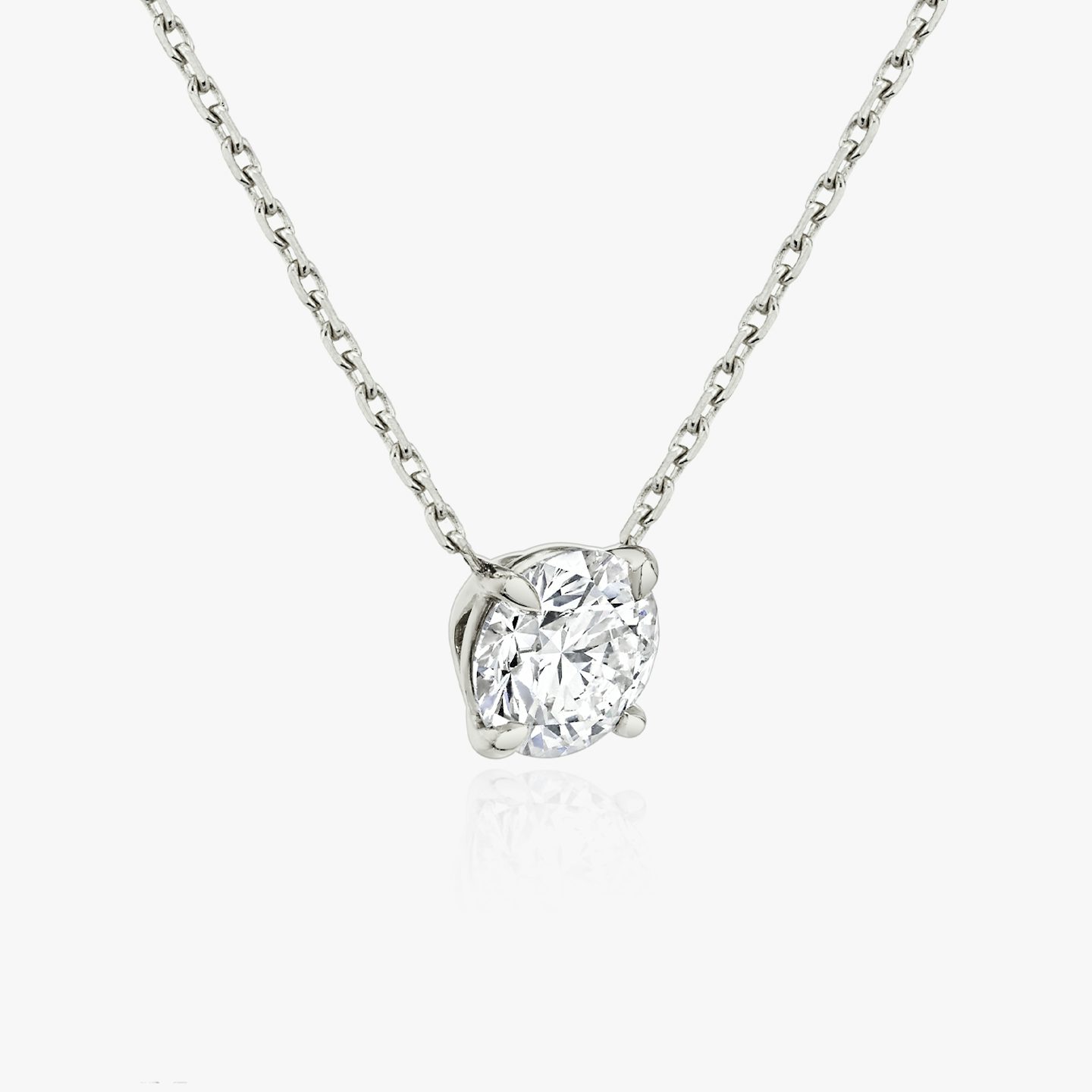 VRAI Solitaire Necklace | Round Brilliant | 14k | White Gold | diamondColor: near-colorless | caratWeight: 0.75ct