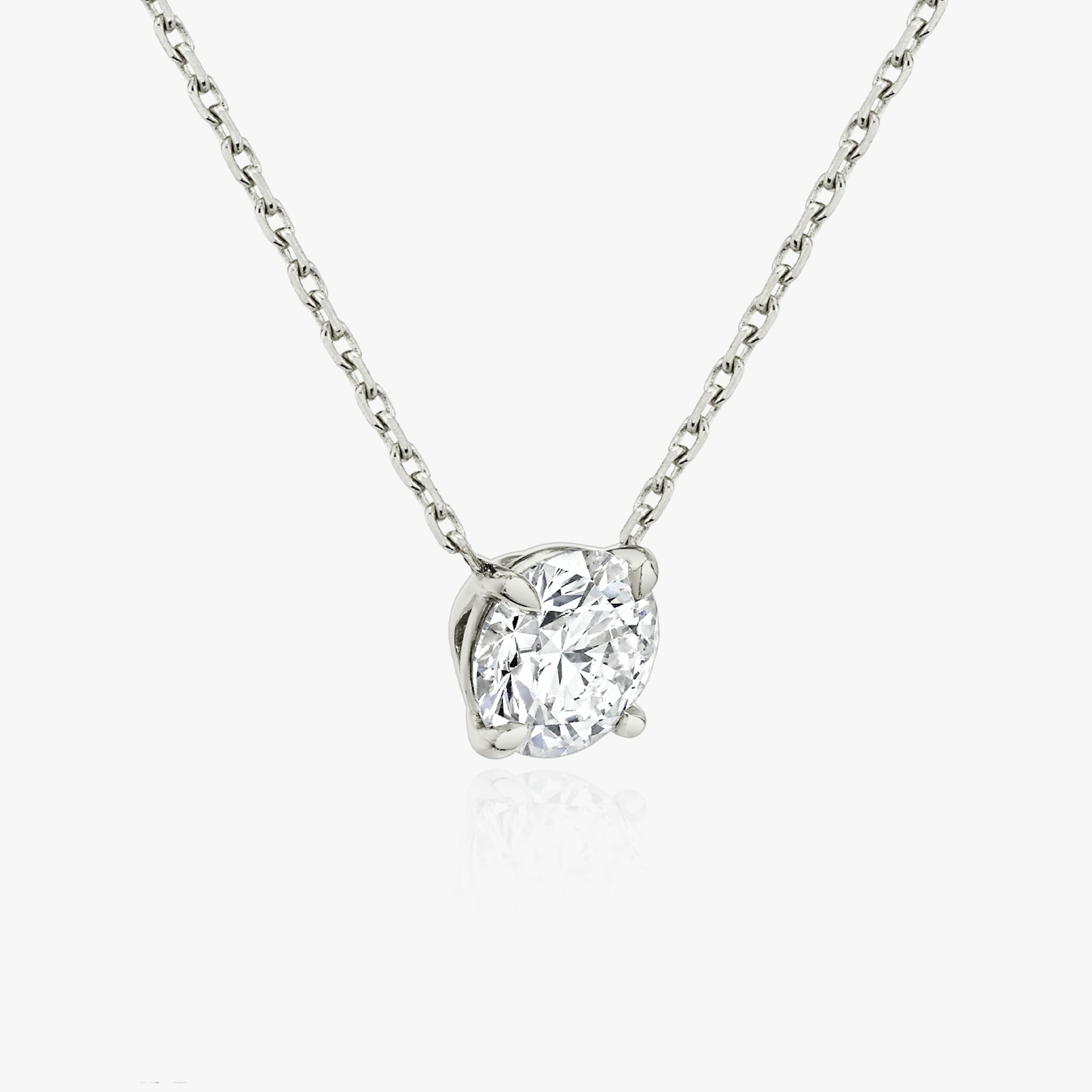 VRAI Solitaire Necklace | Round Brilliant | 14k | White Gold | diamondColor: near-colorless | caratWeight: 2ct
