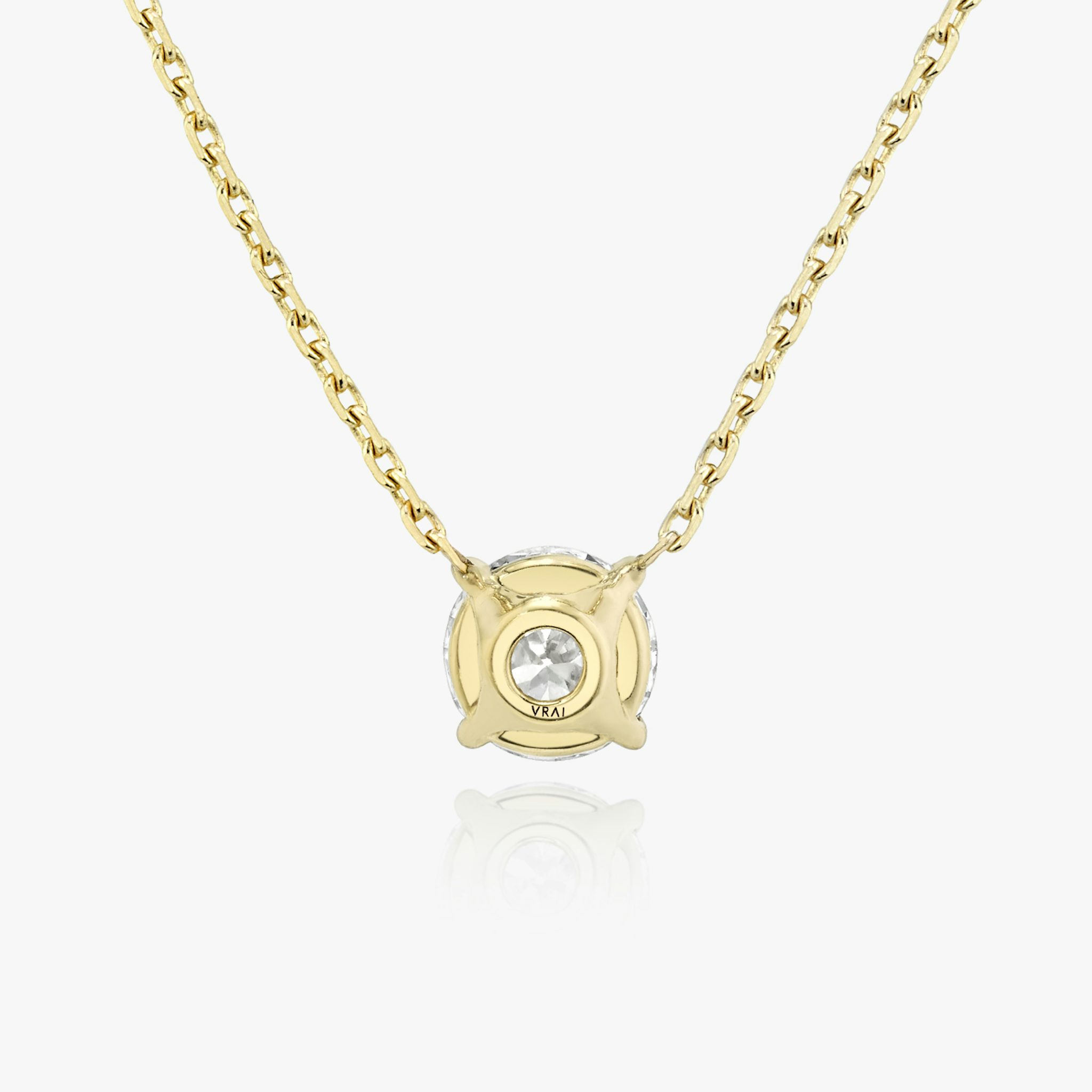 VRAI Solitaire Necklace | Round Brilliant | 14k | Yellow Gold | caratWeight: other | diamondColor: near-colorless