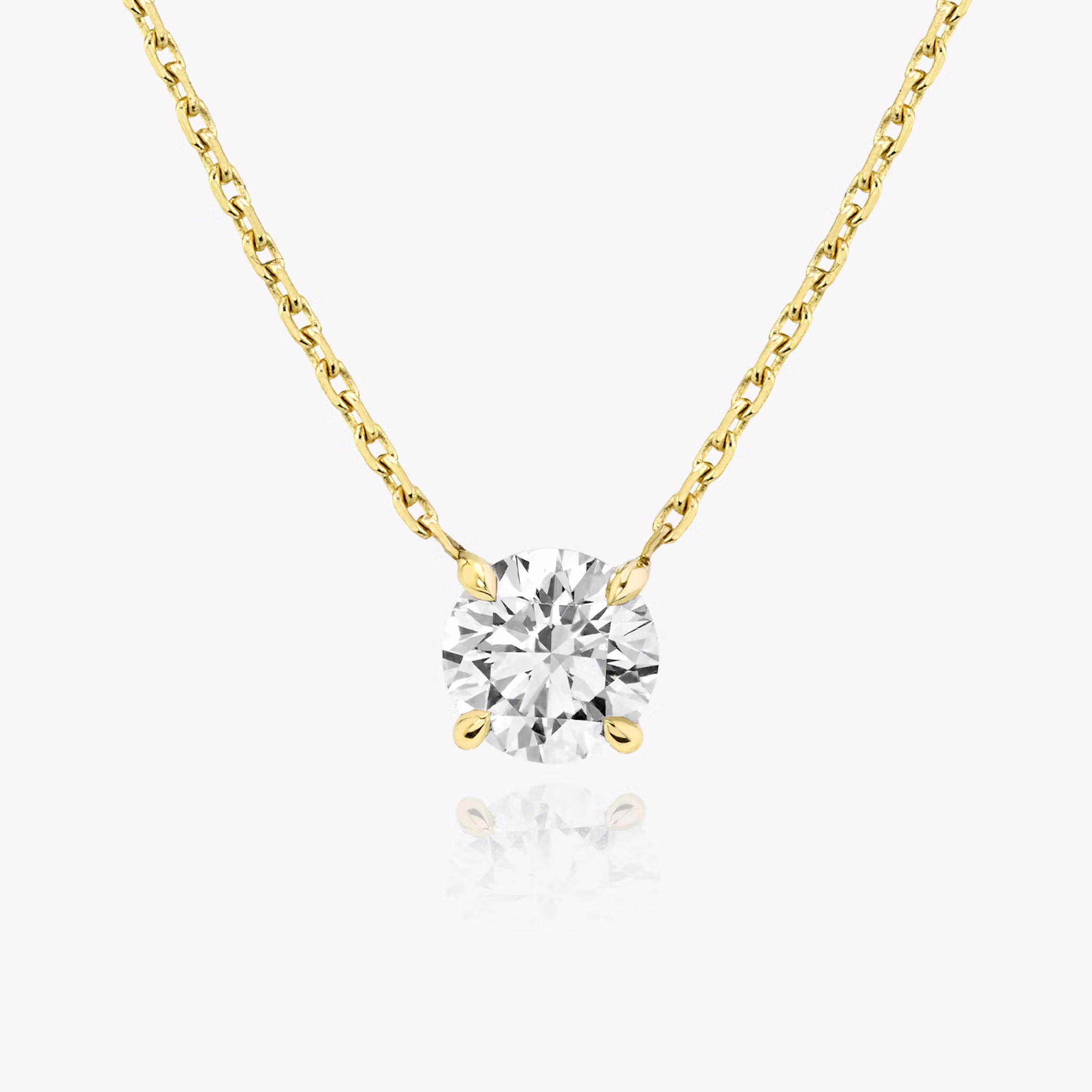 VRAI Solitaire Necklace Round Brilliant | Yellow Gold