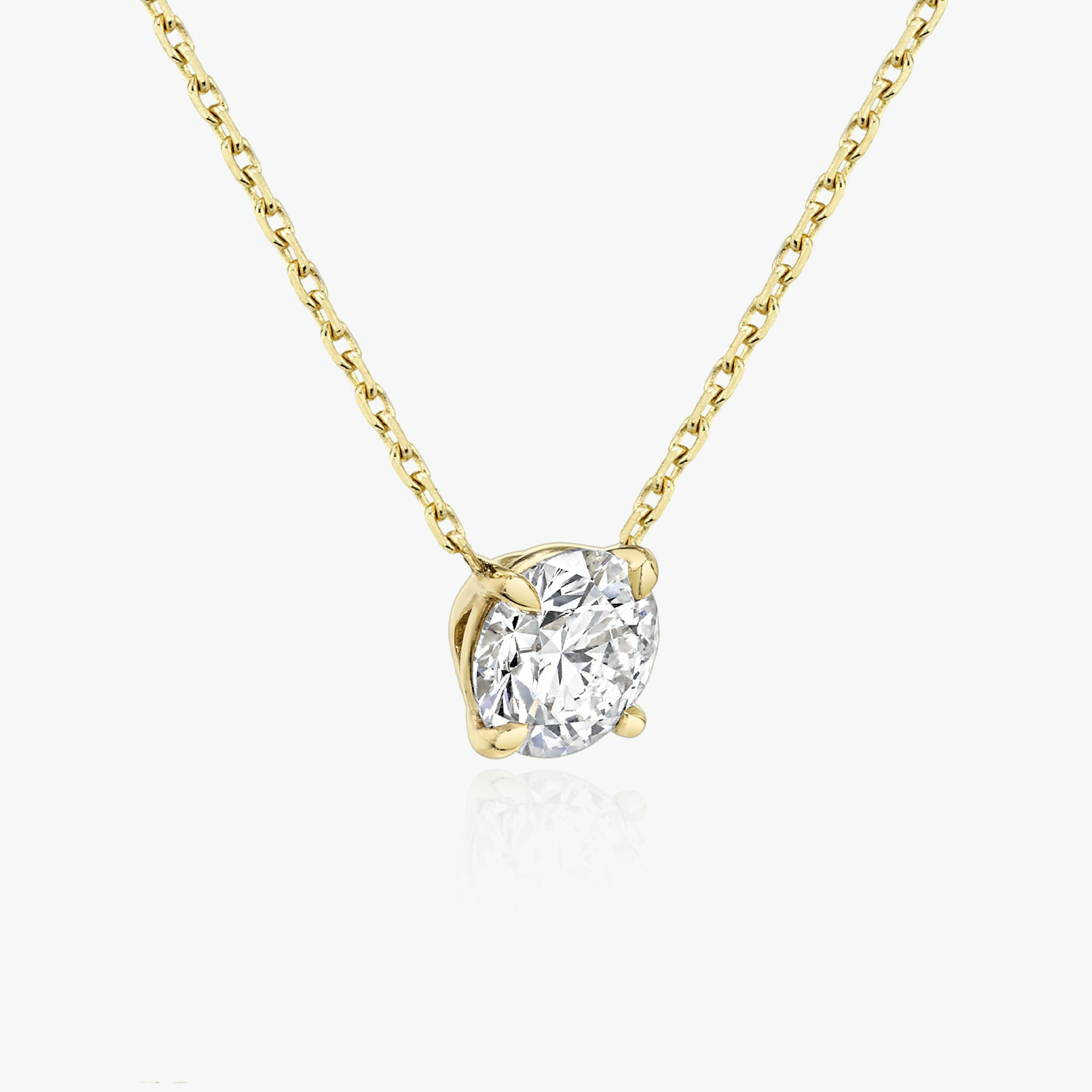 VRAI Solitaire Necklace | Round Brilliant | 14k | Yellow Gold | caratWeight: other | diamondColor: near-colorless