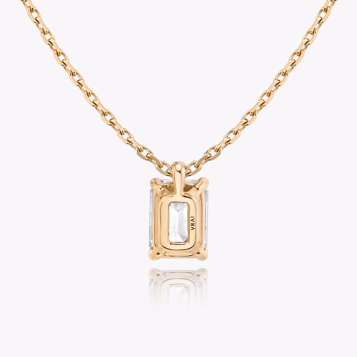 VRAI Solitaire Pendant | Emerald | 14k | Rose Gold | caratWeight: 1.0ct