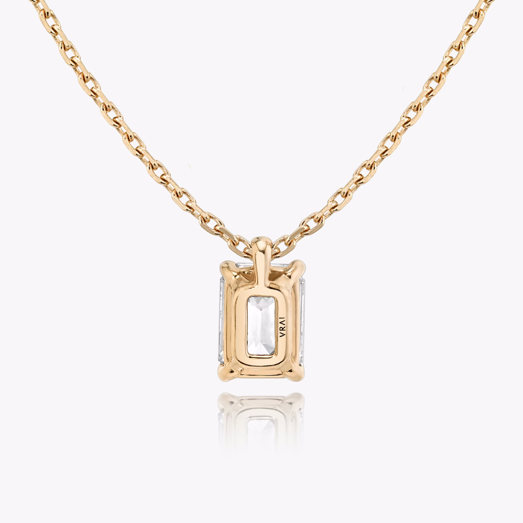 VRAI Solitaire Pendant | Emerald | 14k | Rose Gold | caratWeight: 0.25ct