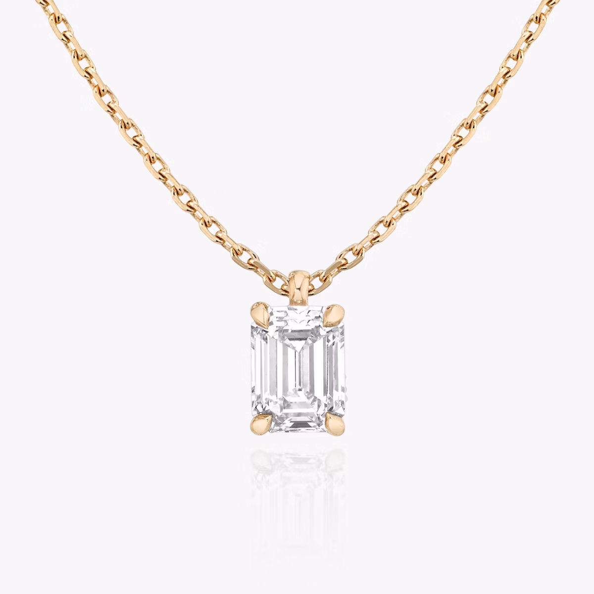 VRAI Solitaire Pendant | Emerald | 14k | Rose Gold | caratWeight: 1.0ct