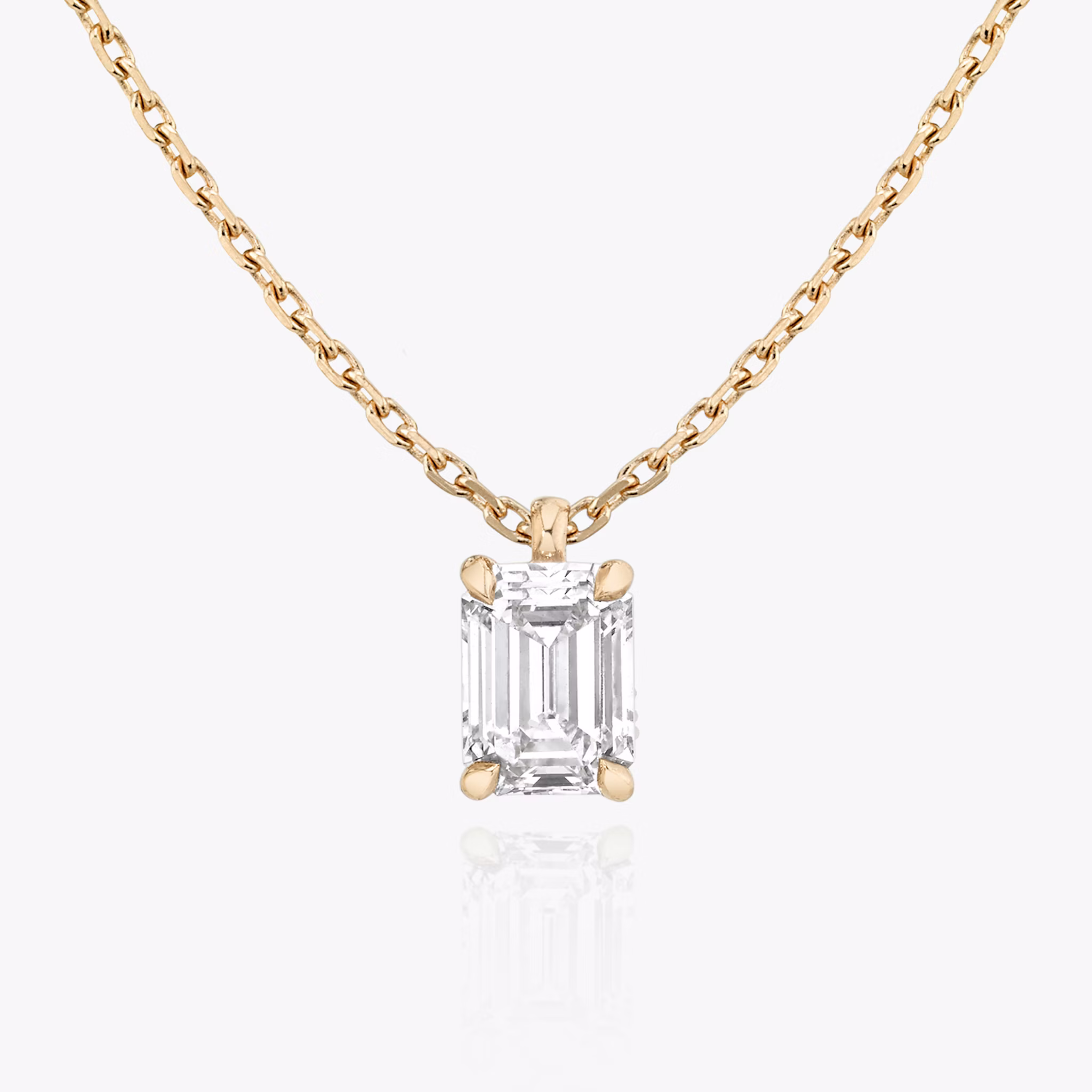 VRAI Solitaire Pendant | Emerald | 14k | Rose Gold | caratWeight: 0.25ct