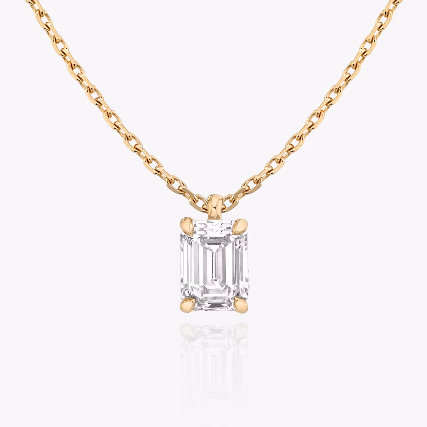 VRAI Solitaire Pendant Emerald | Rose Gold