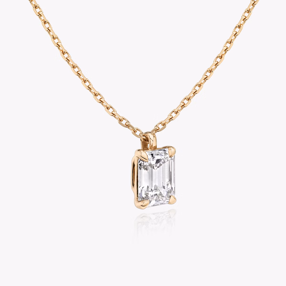 VRAI Solitaire Pendant | Emerald | 14k | Rose Gold | caratWeight: 1.0ct