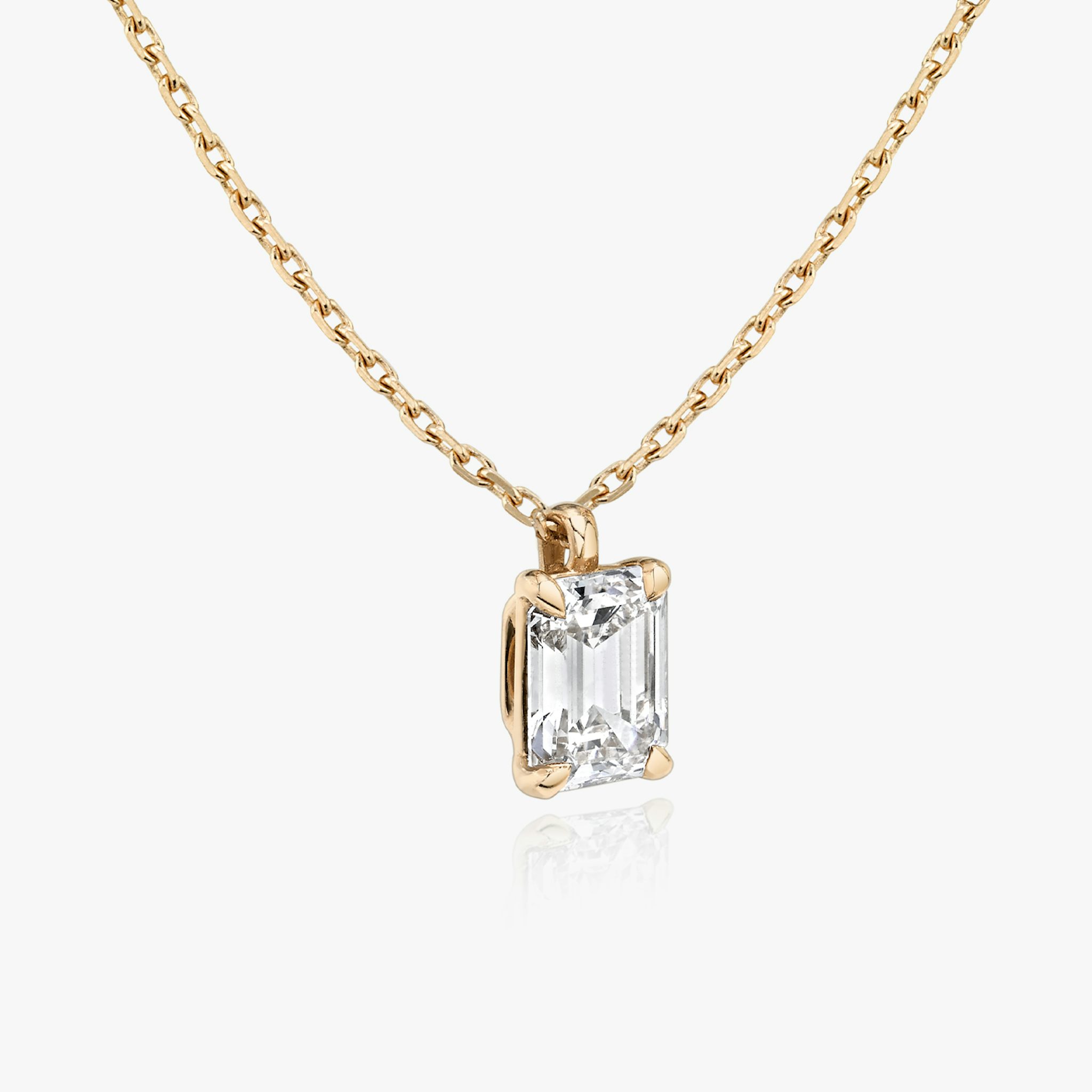 VRAI Solitaire Pendant | Emerald | 14k | Rose Gold | caratWeight: 0.25ct