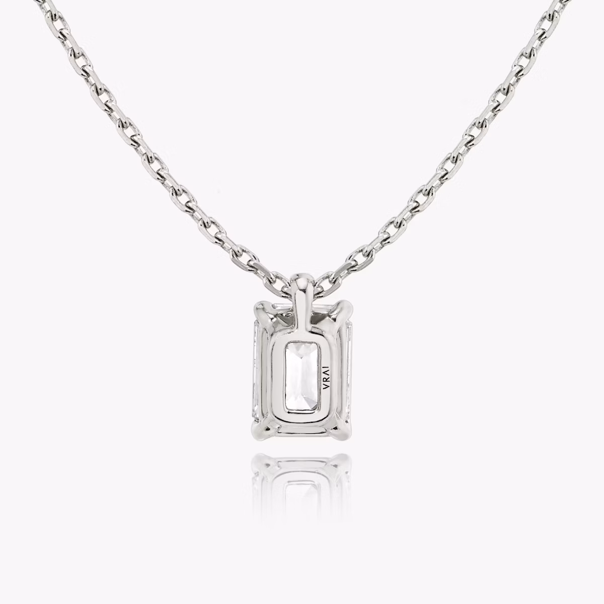 VRAI Solitaire Pendant | Emerald | 14k | White Gold | caratWeight: 0.50ct