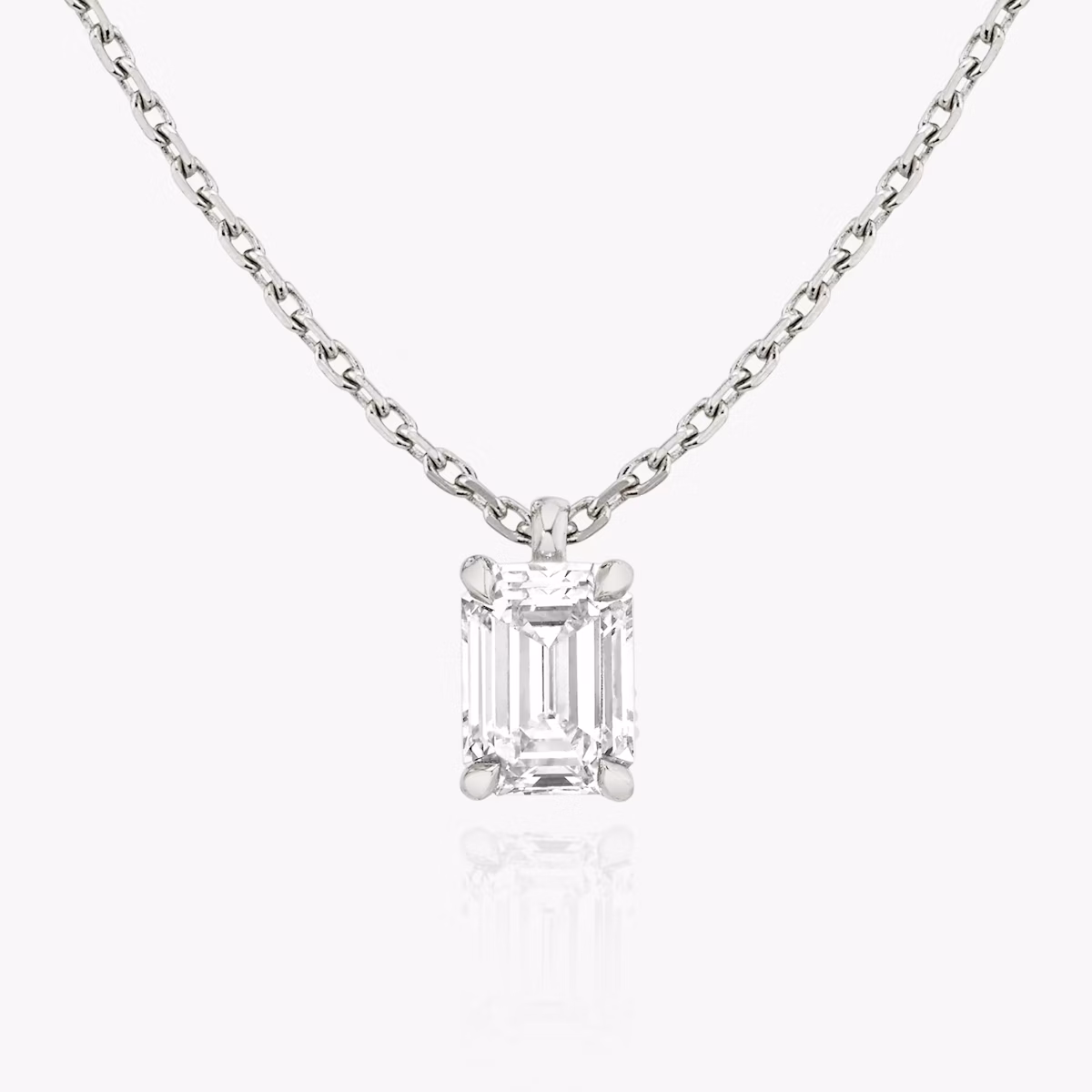 VRAI Solitaire Pendant | Emerald | 14k | White Gold | caratWeight: 0.50ct