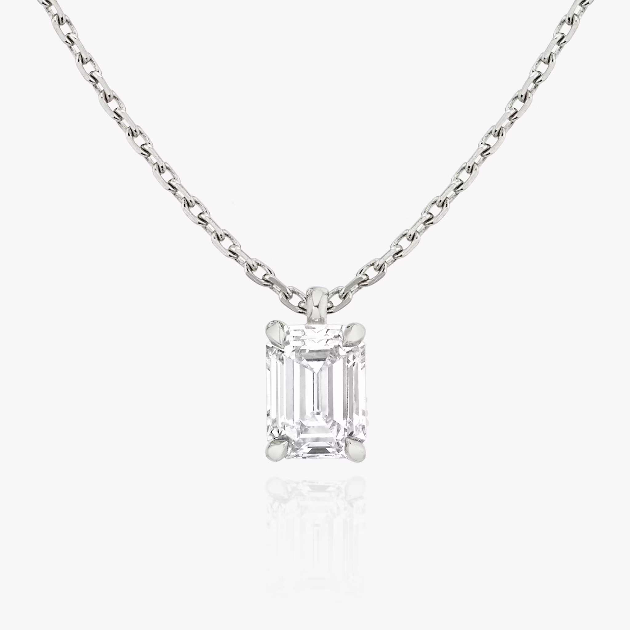 VRAI Solitaire Pendant | Emerald | 14k | White Gold | caratWeight: 0.25ct