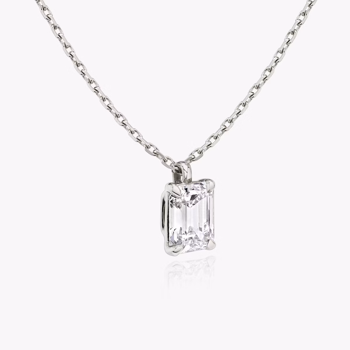 VRAI Solitaire Pendant | Emerald | 14k | White Gold | caratWeight: 0.50ct