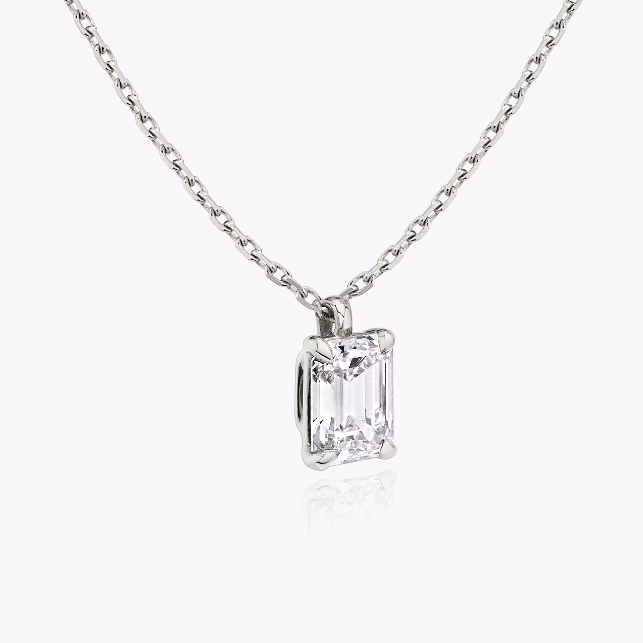 VRAI Solitaire Pendant | Emerald | 14k | White Gold | caratWeight: 0.25ct