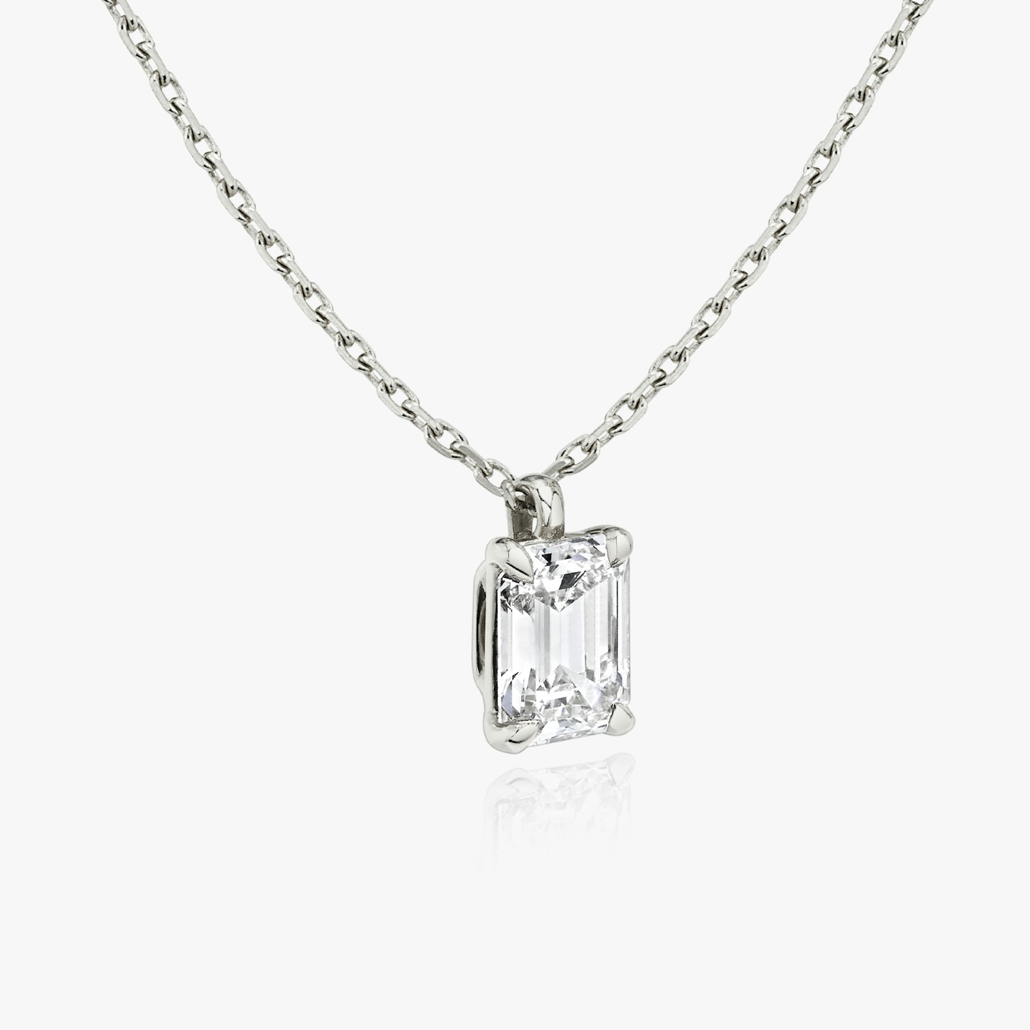VRAI Solitaire Pendant | Emerald | 14k | White Gold | caratWeight: 0.25ct
