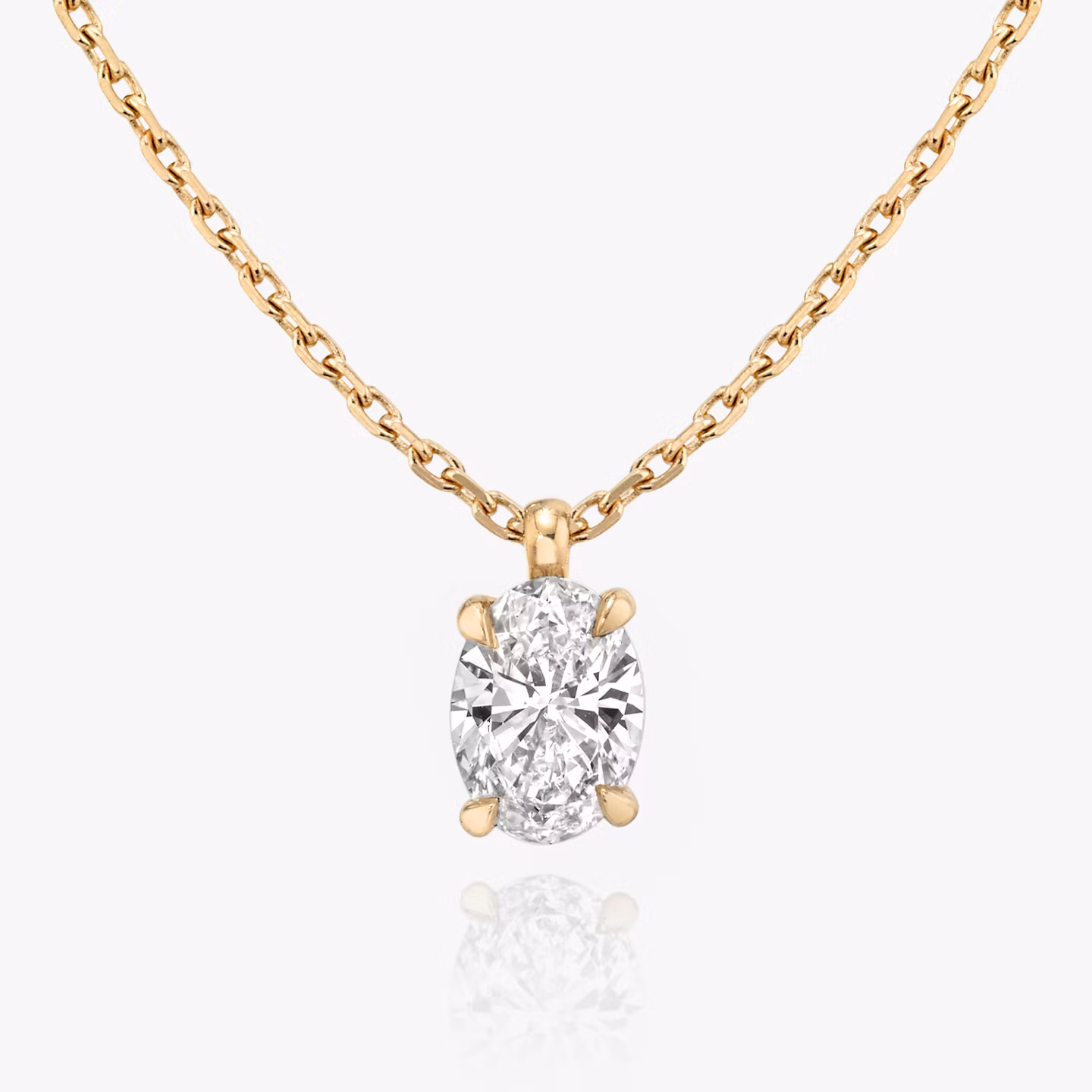 VRAI Solitaire Pendant Oval | Rose Gold