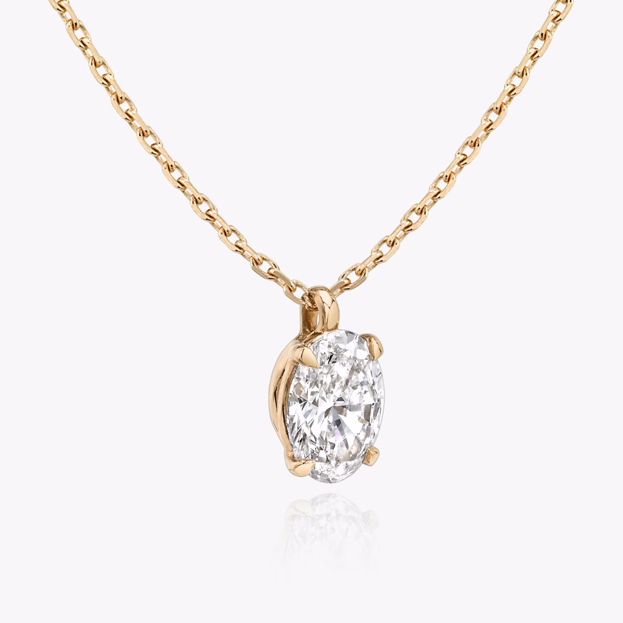 VRAI Solitaire Pendant | Oval | 14k | Rose Gold | caratWeight: 1.0ct