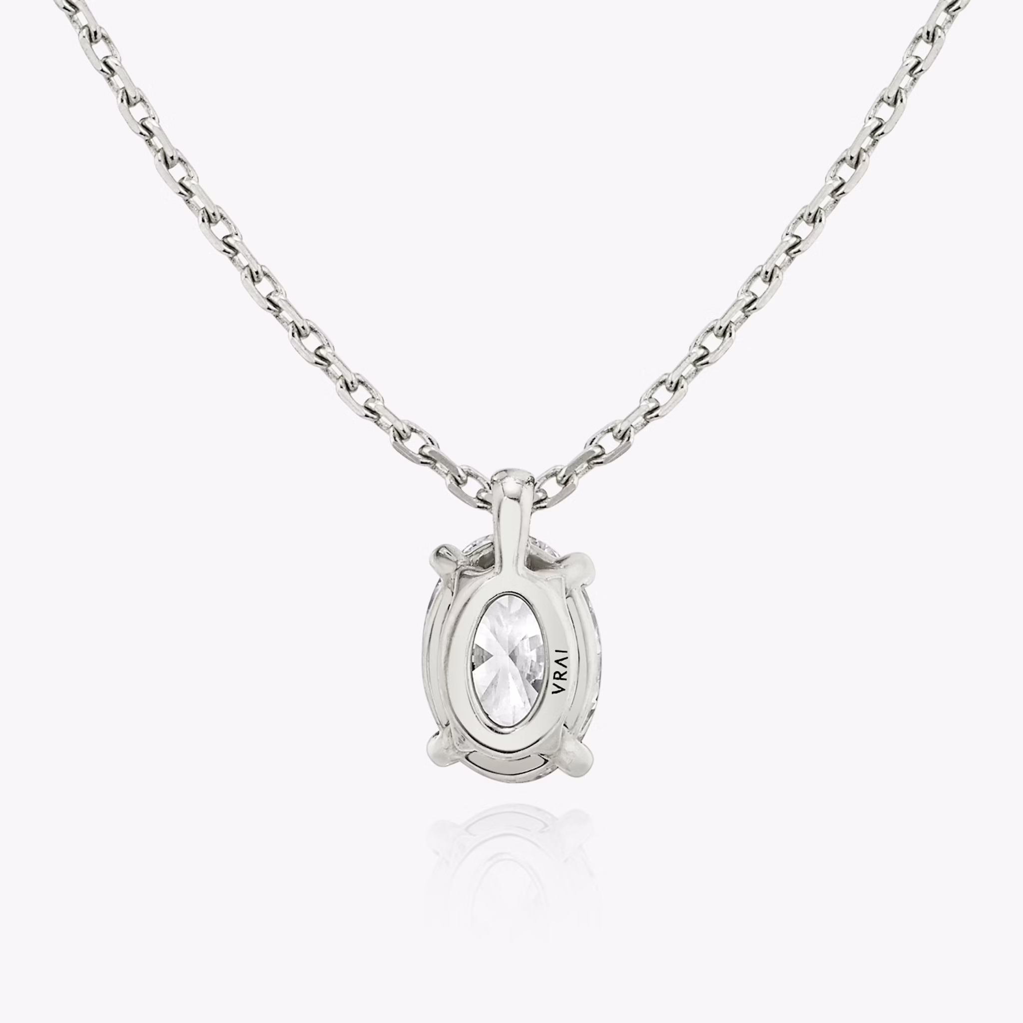VRAI Solitaire Pendant | Oval | 14k | White Gold | caratWeight: 0.50ct