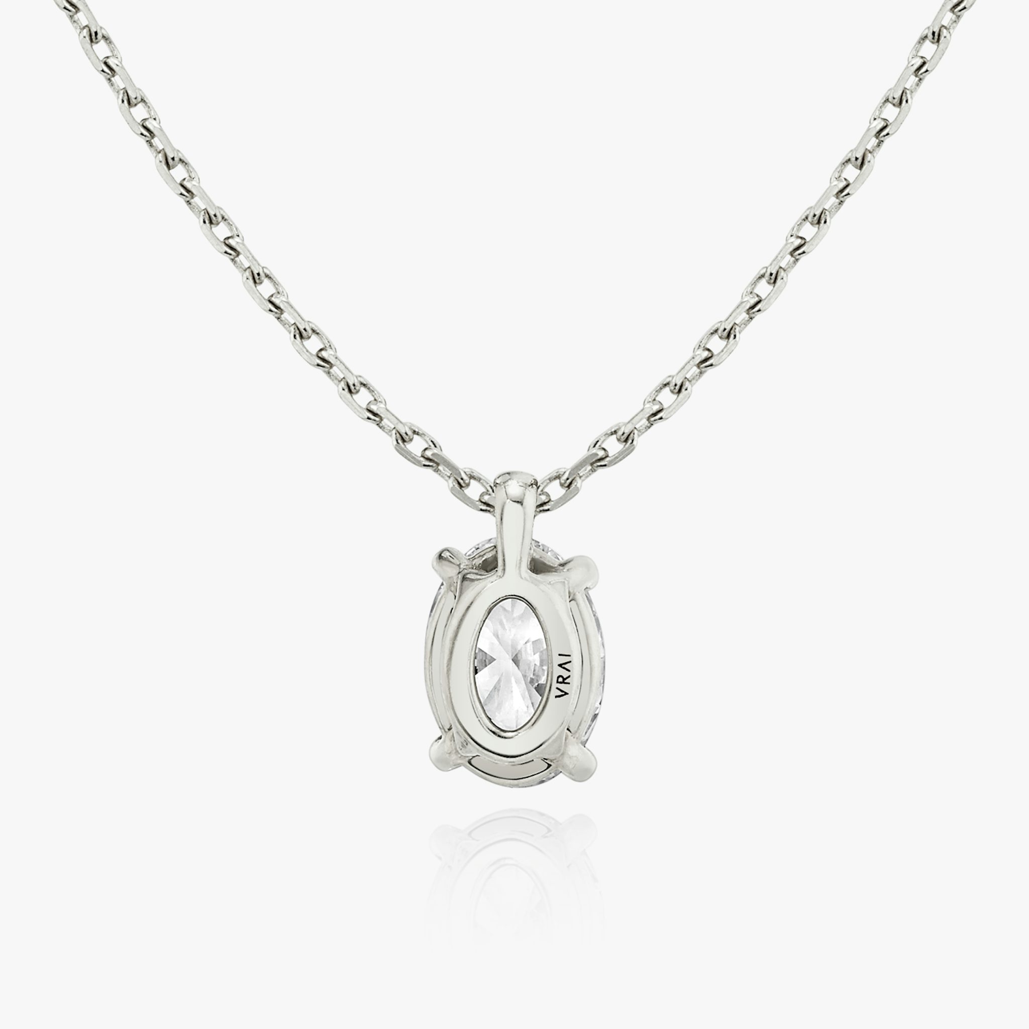 VRAI Solitaire Pendant | Oval | 14k | White Gold | caratWeight: 0.50ct