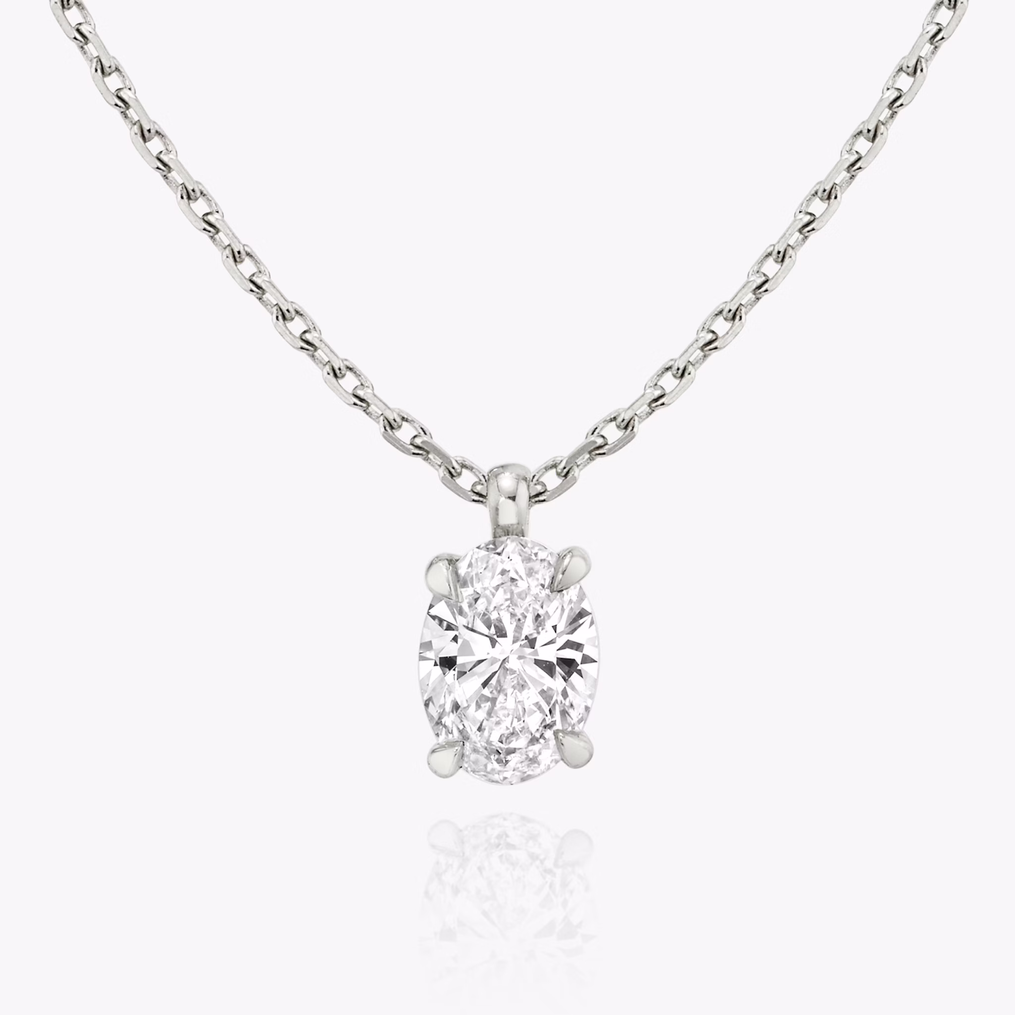 VRAI Solitaire Pendant | Oval | 14k | White Gold | caratWeight: 0.50ct
