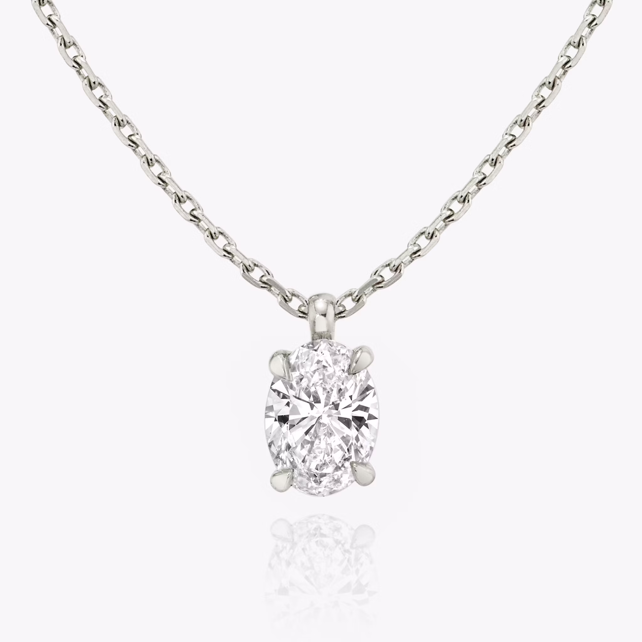 VRAI Solitaire Pendant Oval | White Gold