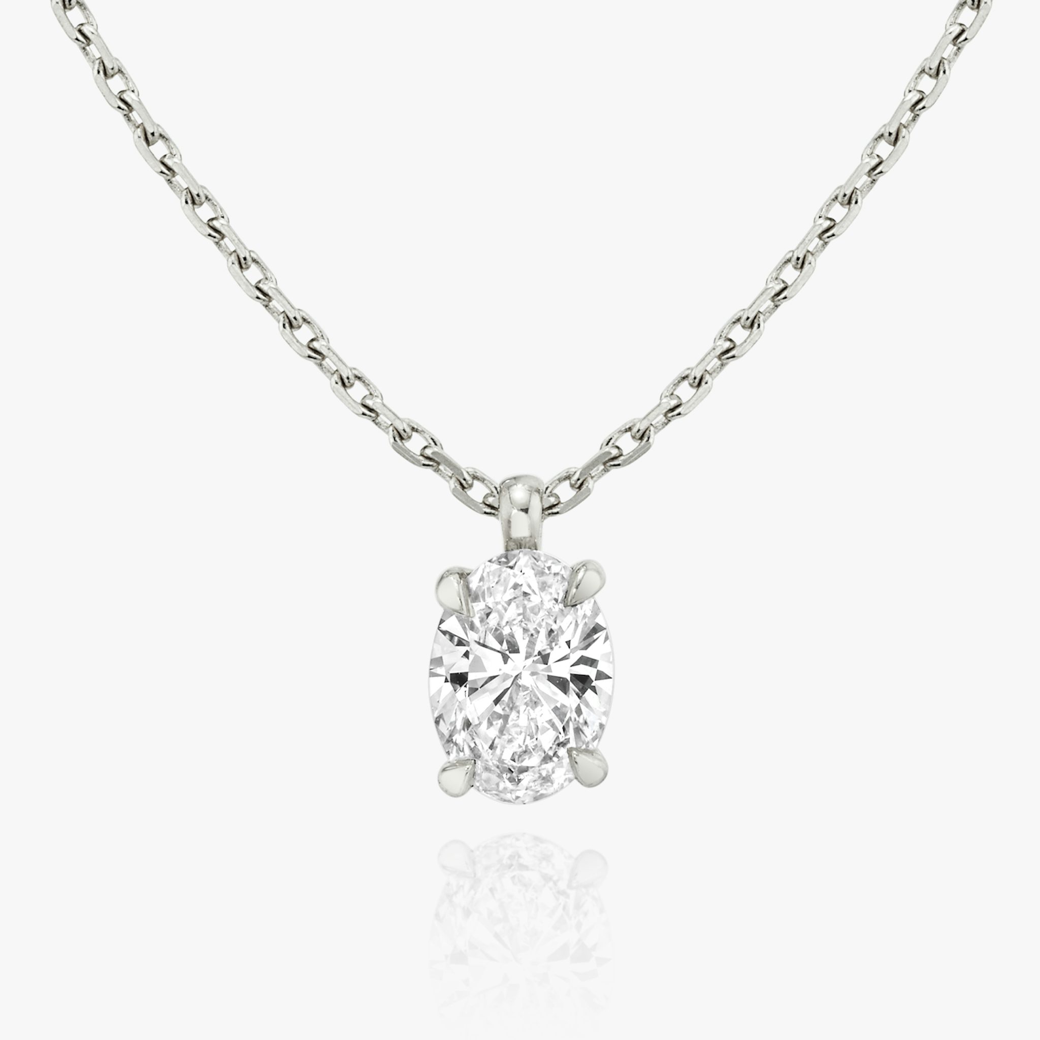 VRAI Solitaire Pendant | Oval | 14k | White Gold | caratWeight: 0.50ct