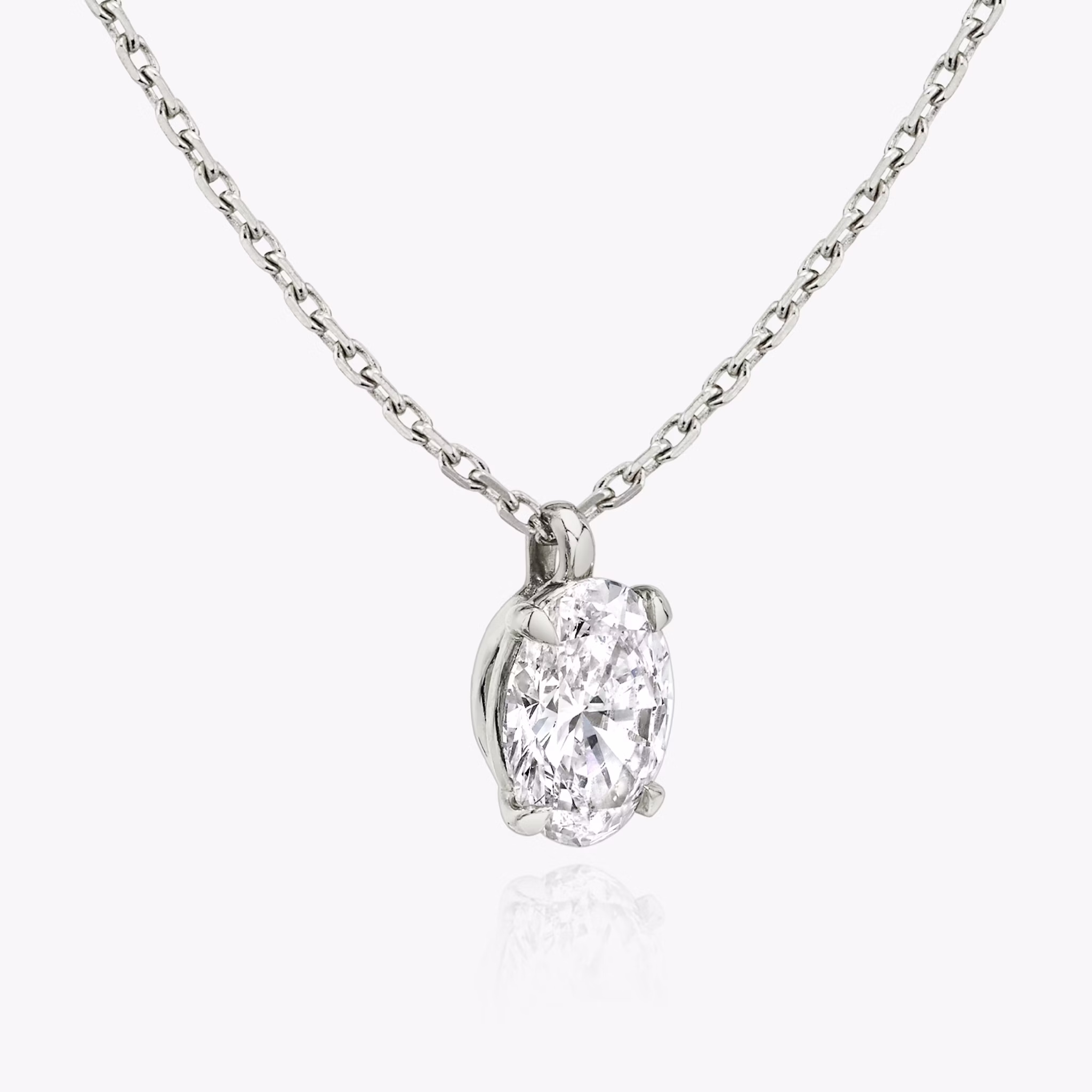 VRAI Solitaire Pendant | Oval | 14k | White Gold | caratWeight: 0.50ct