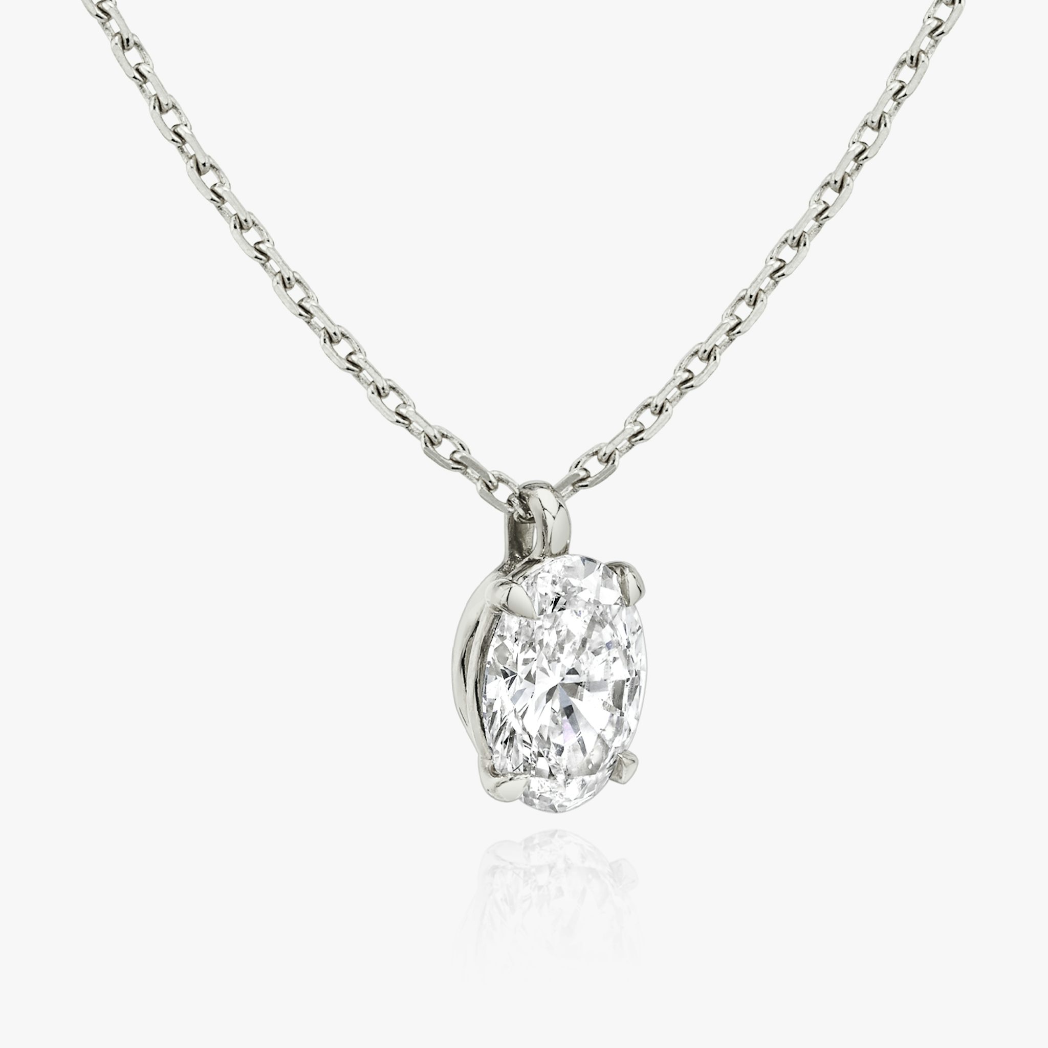 VRAI Solitaire Pendant | Oval | 14k | White Gold | caratWeight: 0.50ct
