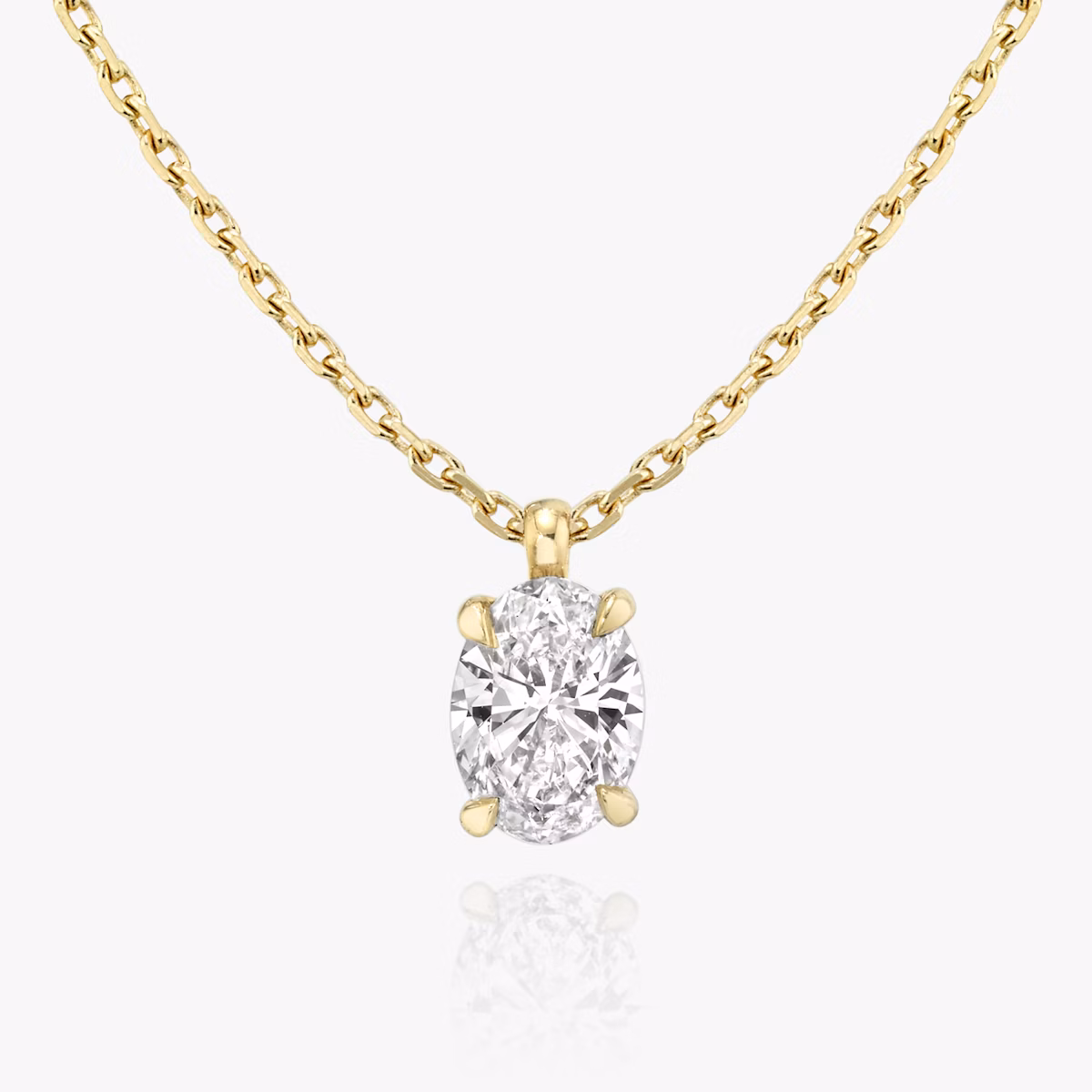 Solitaire Oval Diamond Pendant
