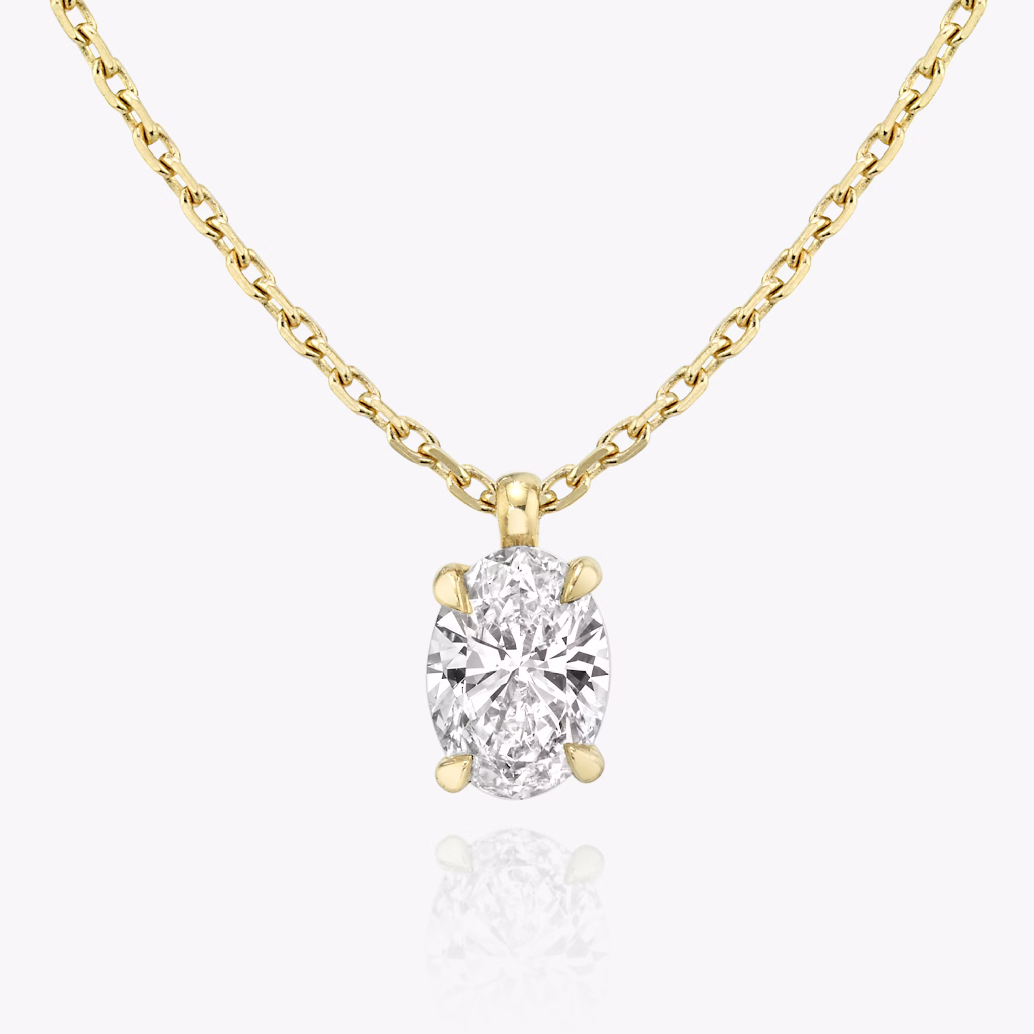 Solitaire Oval Diamond Pendant