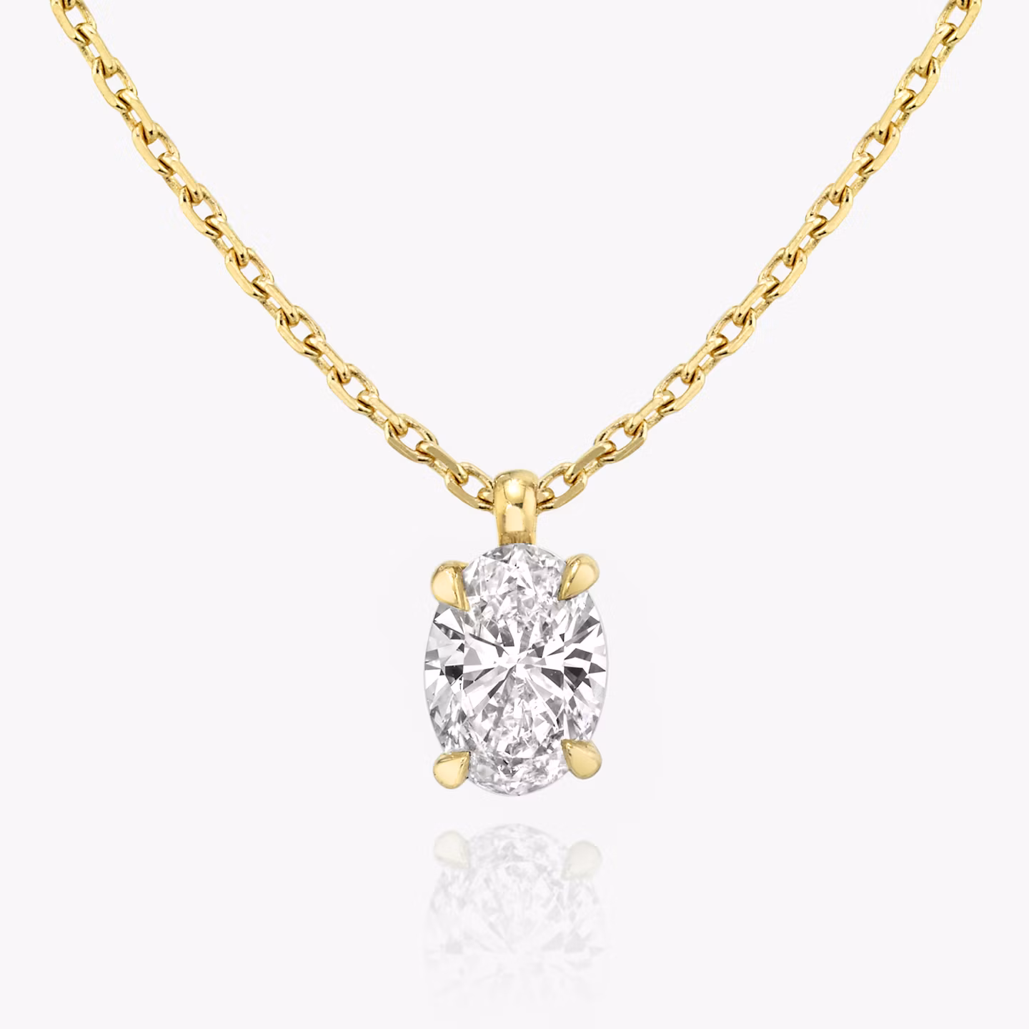 VRAI Solitaire Pendant Oval | Yellow Gold