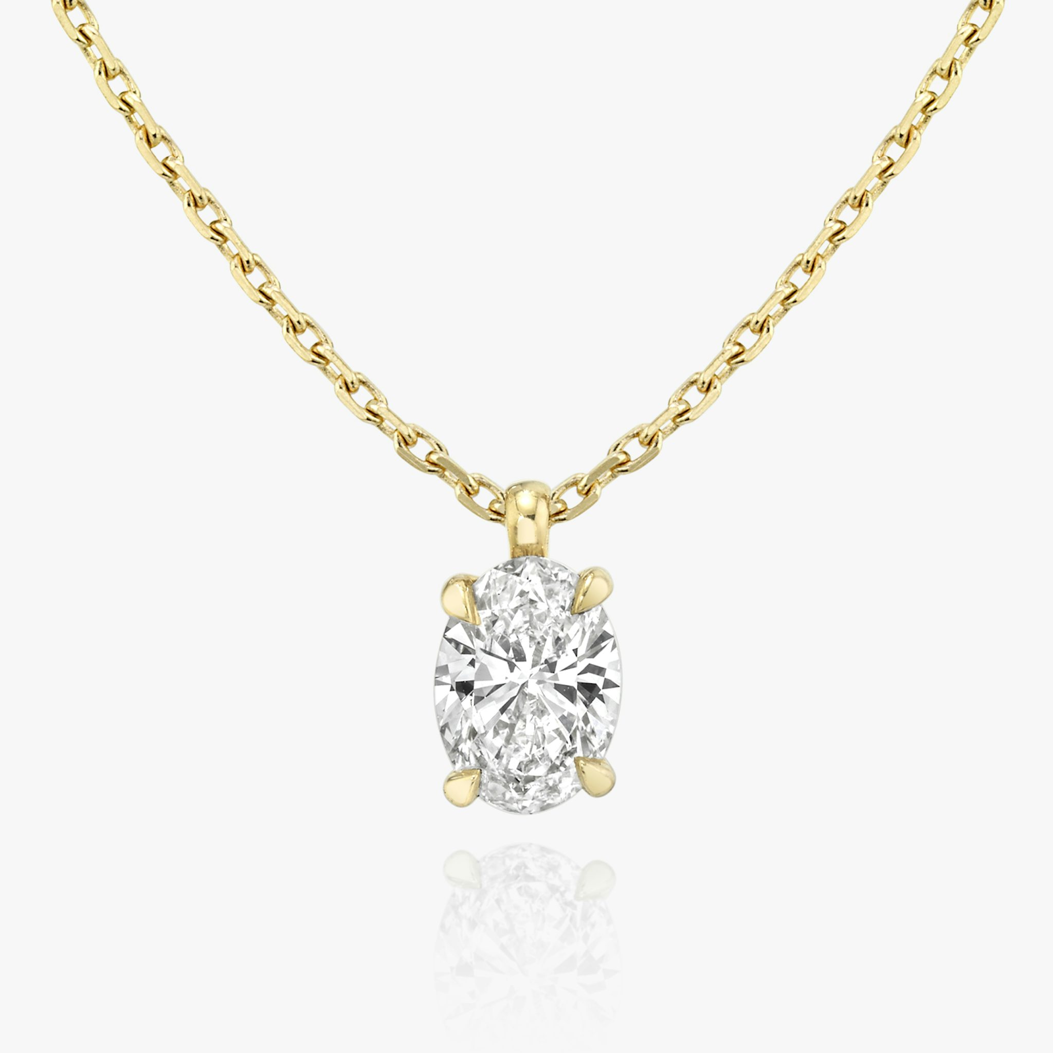 Solitaire Oval Diamond Pendant