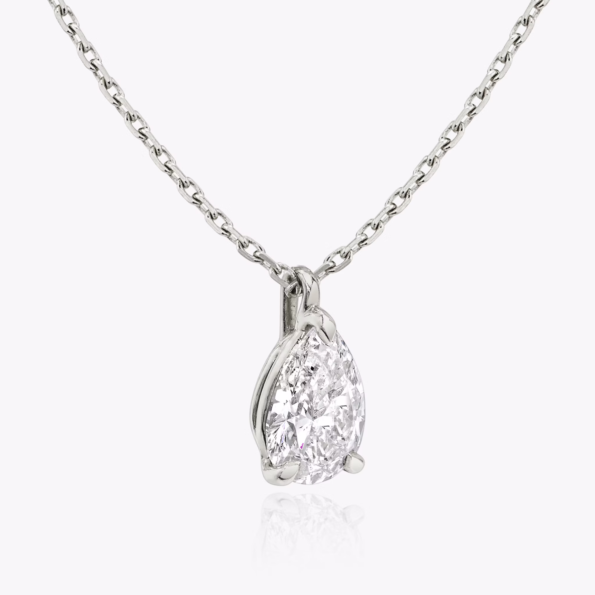 VRAI Solitaire Pendant | Pear | 14k | White Gold | caratWeight: 1.0ct